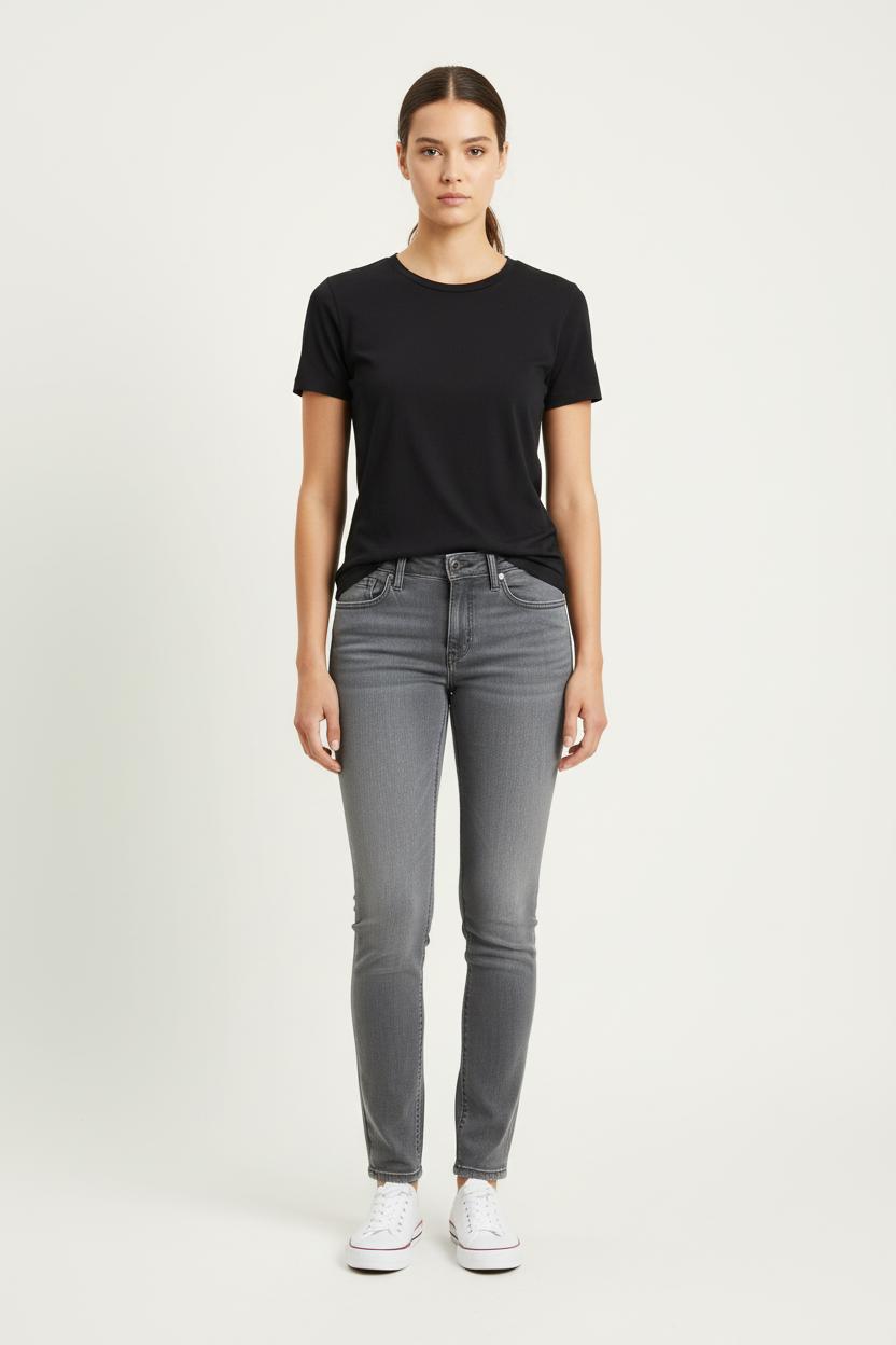 Cropped slim jeans with studs LEVI'S - Seconde main Grey