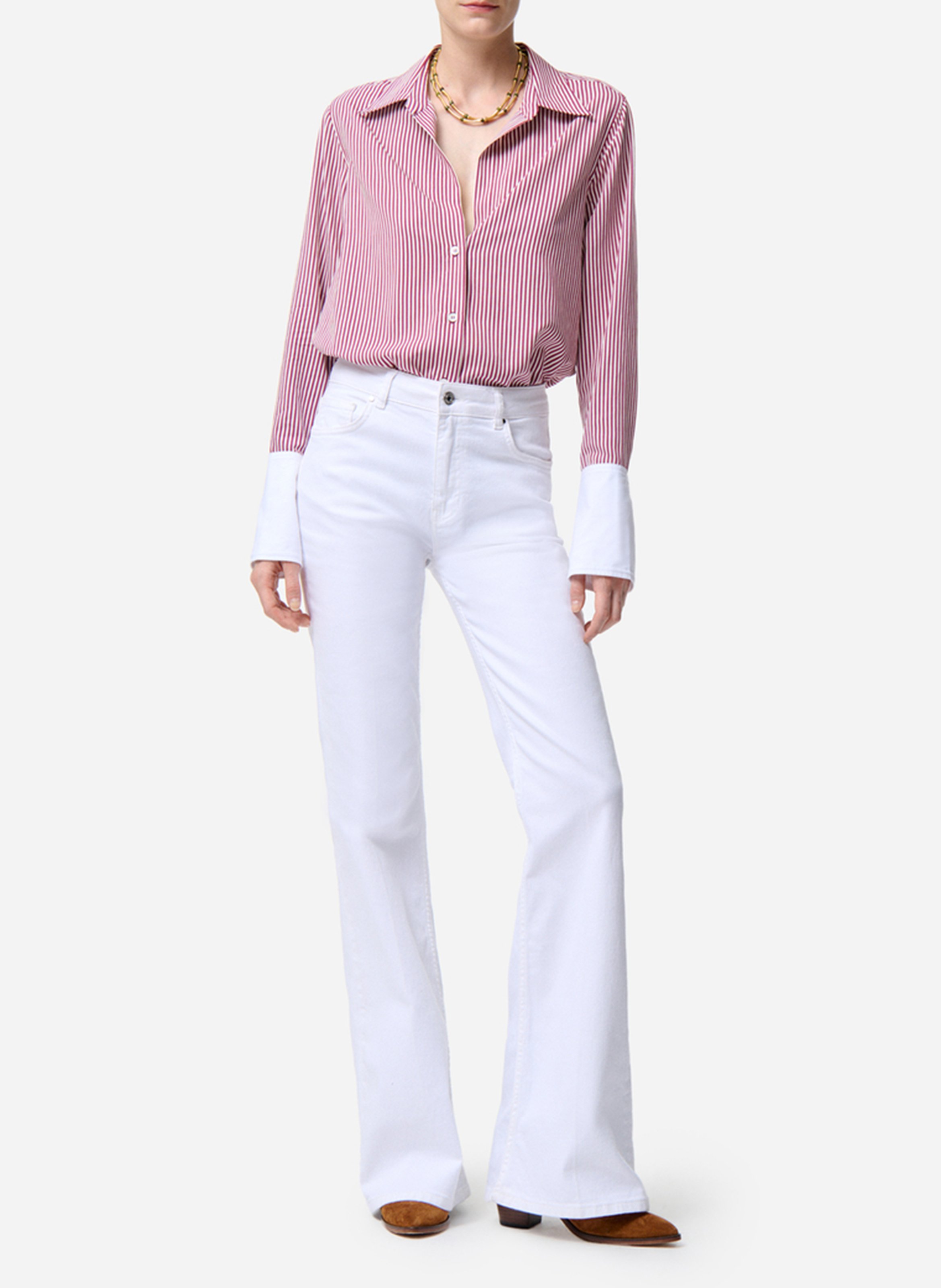 Oversized shirt with thin stripes VANESSA BRUNO Pink