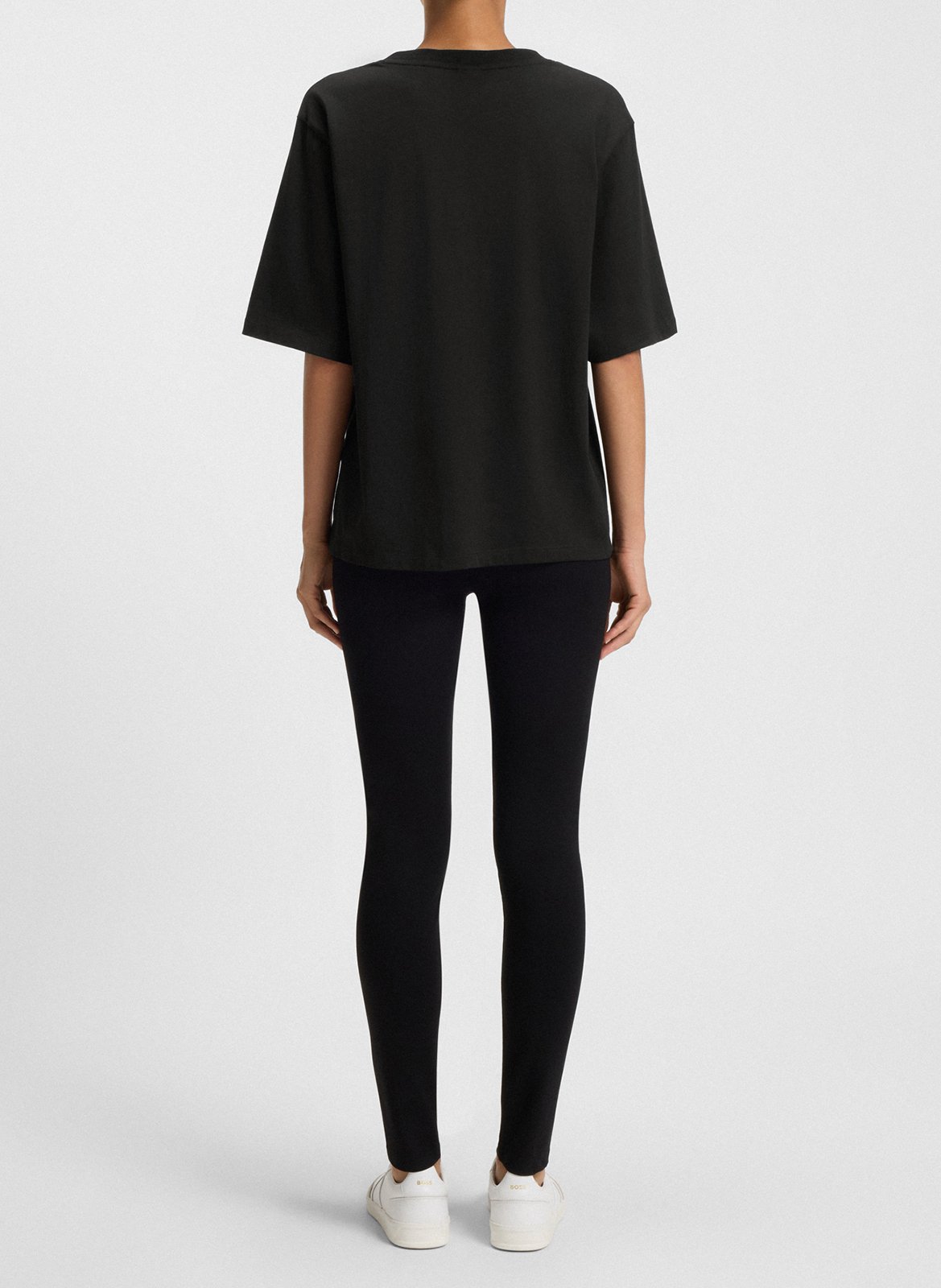 Tee-shirt ample col rond en coton BOSS Noir