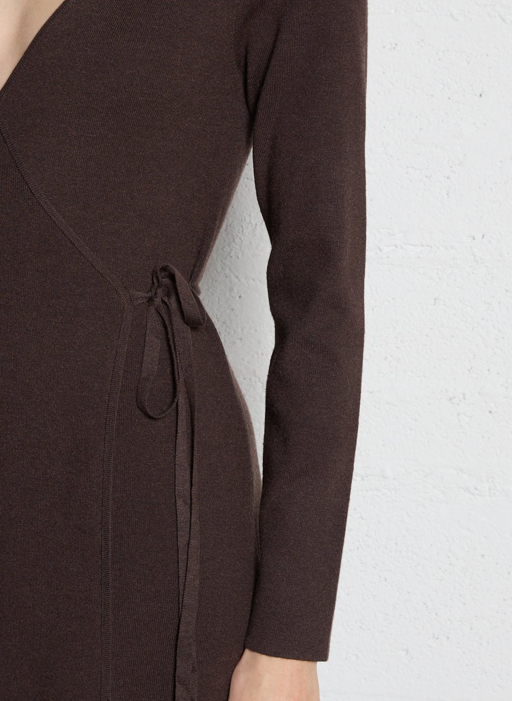 Long floral print wrap dress PETITE MENDIGOTE Brown