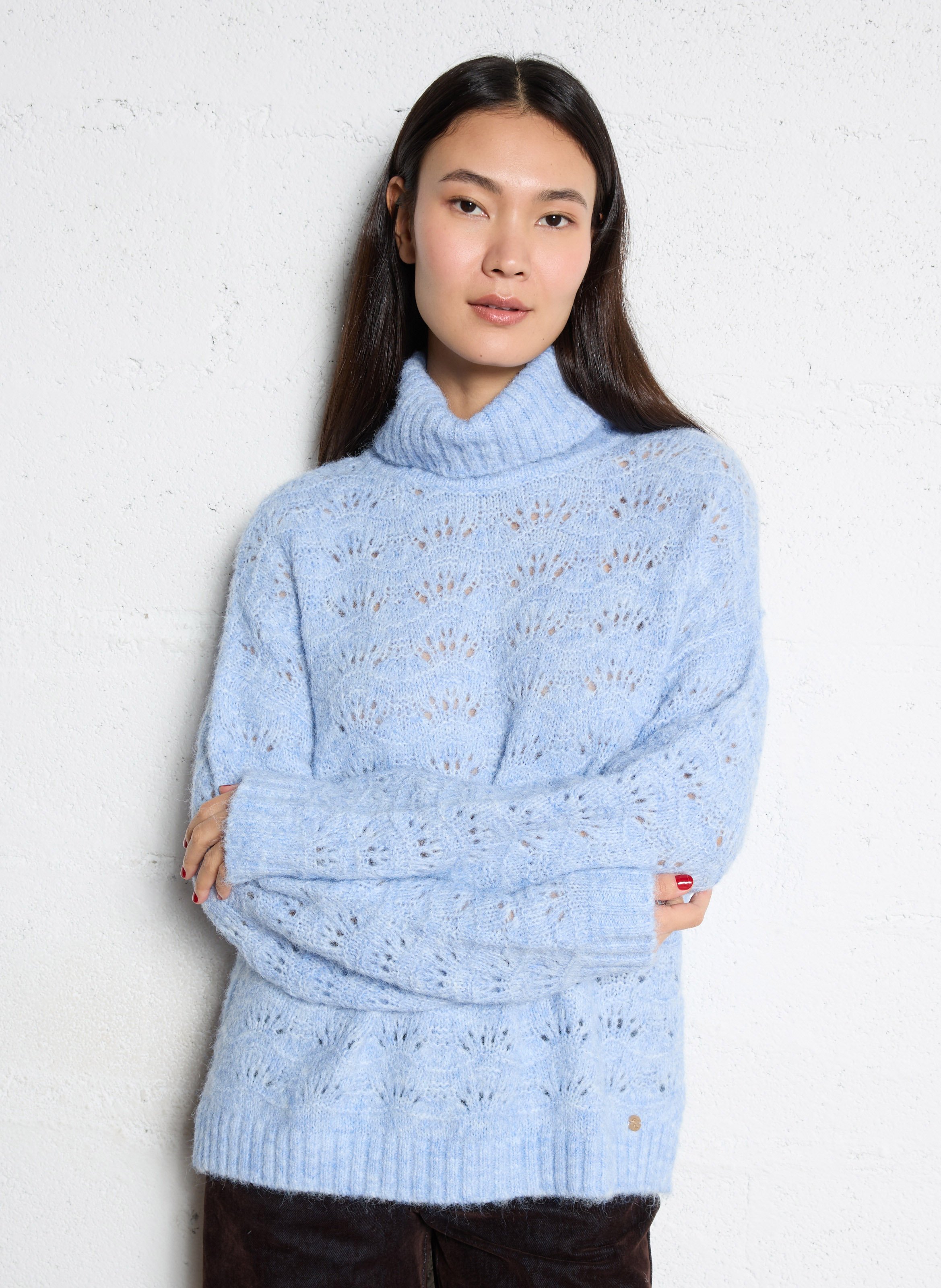 Oversized turtleneck sweater LA PETITE ETOILE Blue