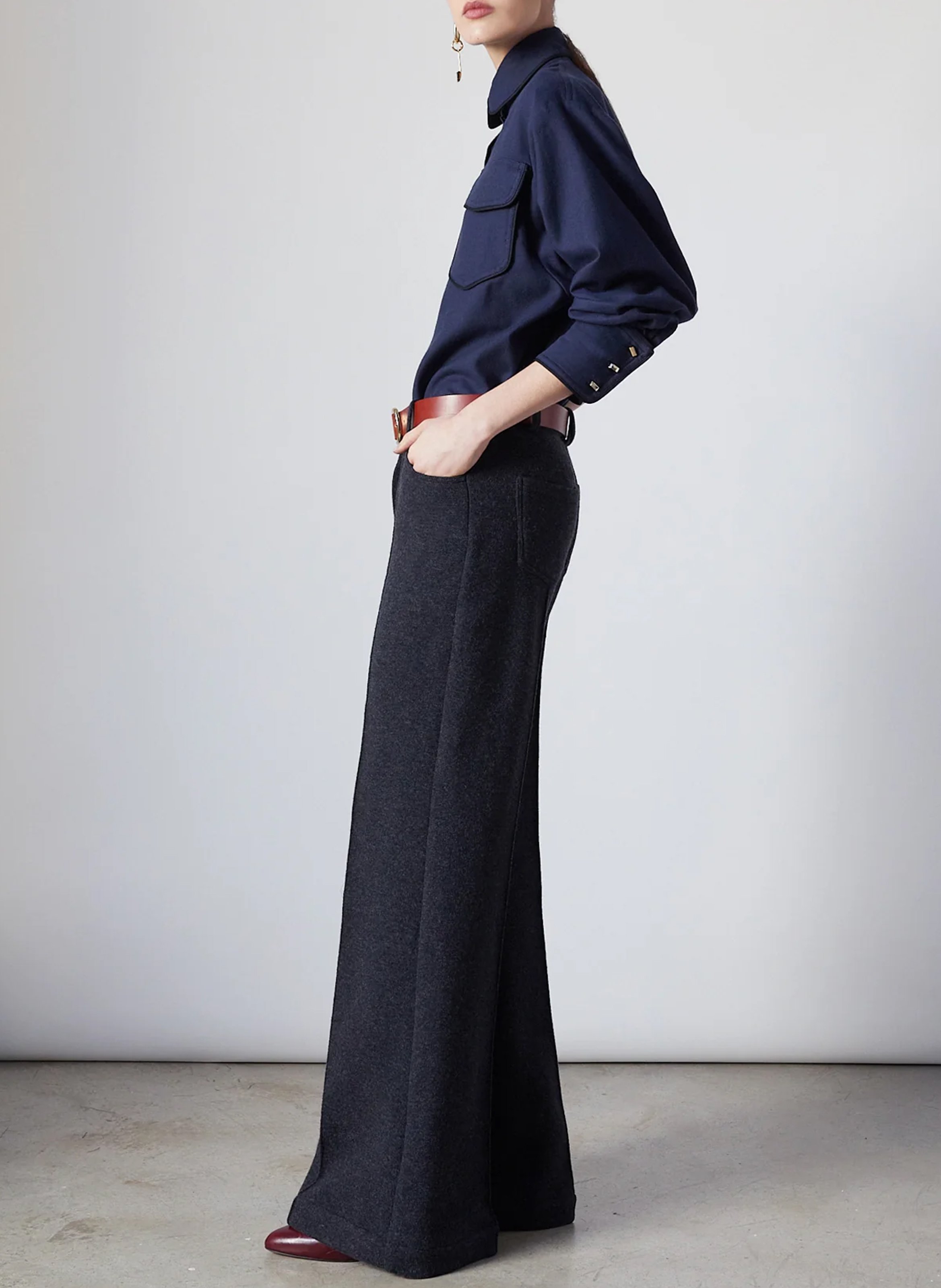 Chemise oversize col classique en coton THE LABEL EDITION Bleu