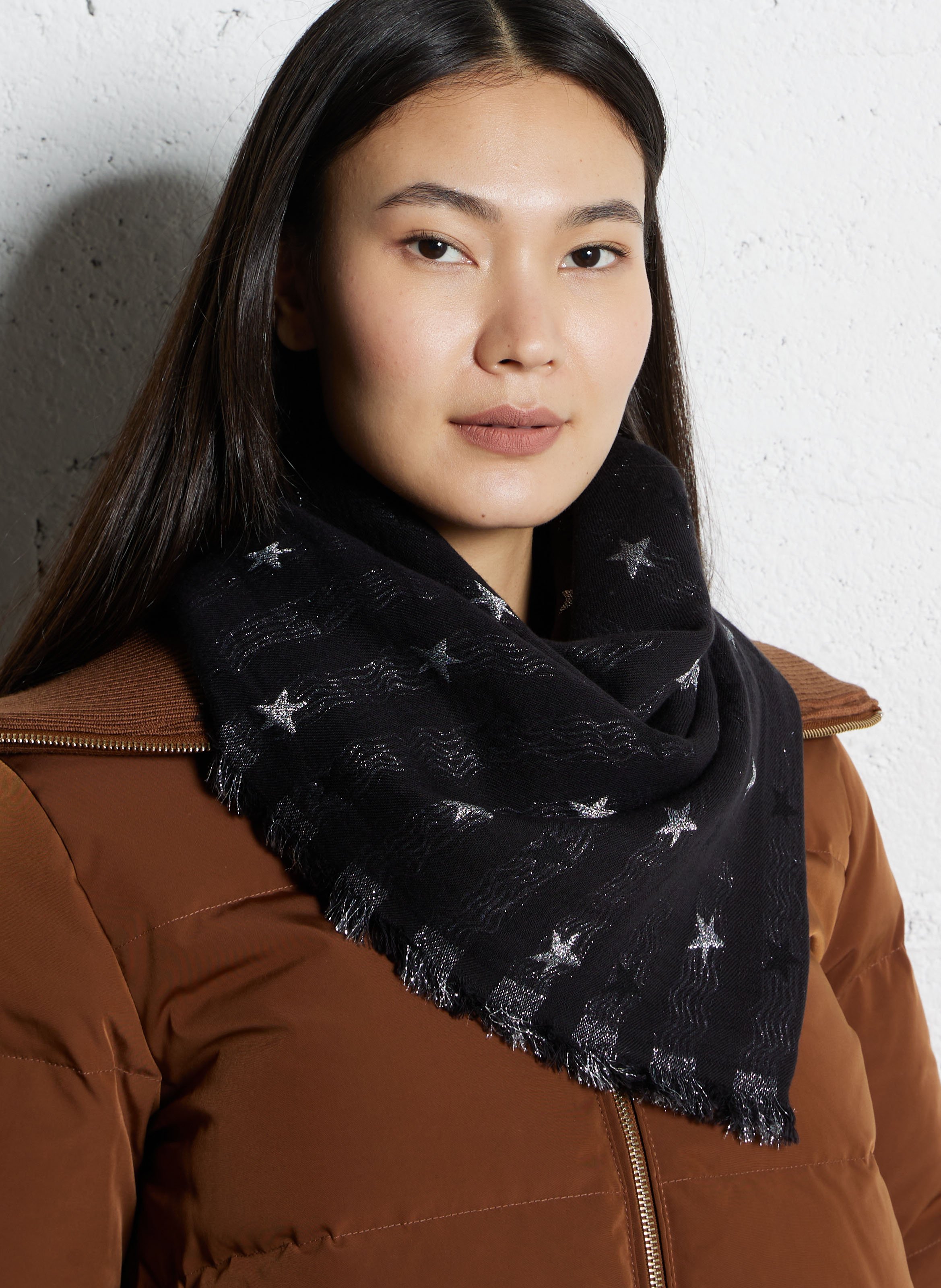 Foulard jacquard étoiles IKKS Argent