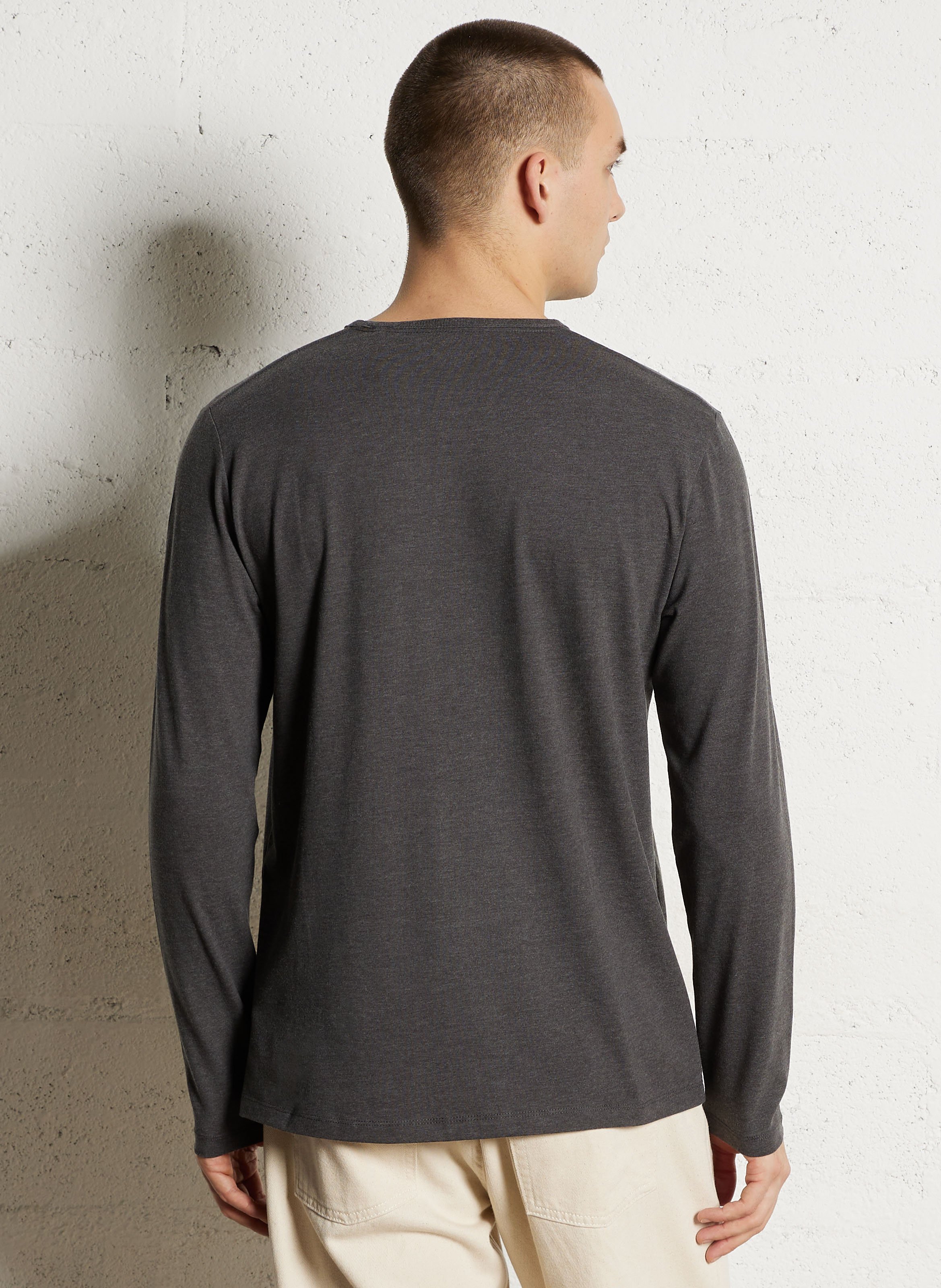 Straight cotton-blend round-neck T-shirt PEPE JEANS Grey