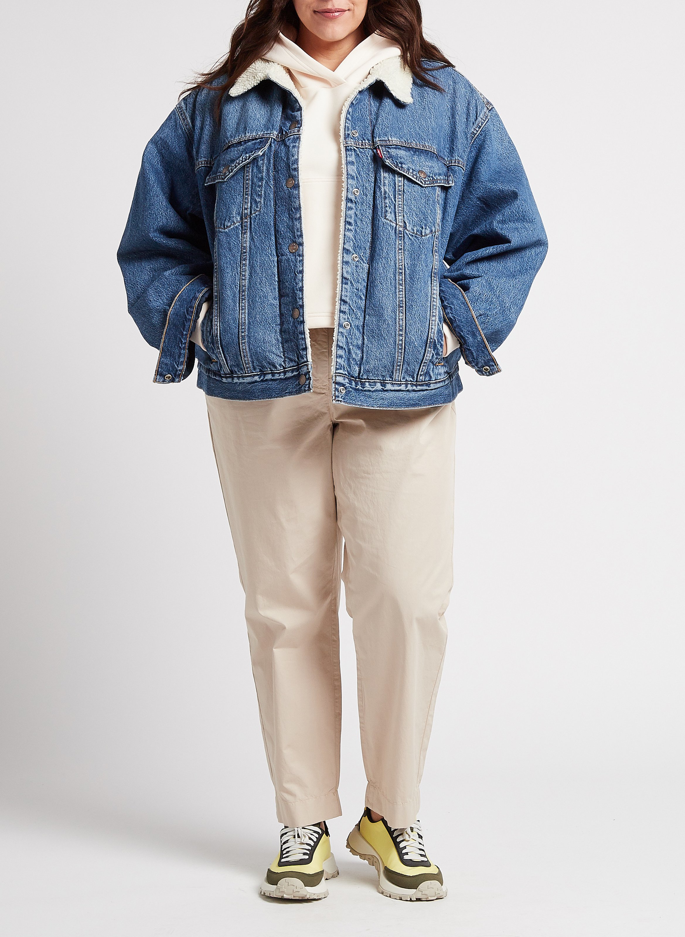 Veste en jean et fausse fourrure en coton LEVI'S Bleu