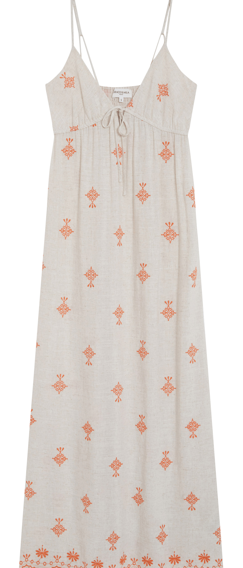 Robe longue décolleté V  GRACE ET MILA Orange