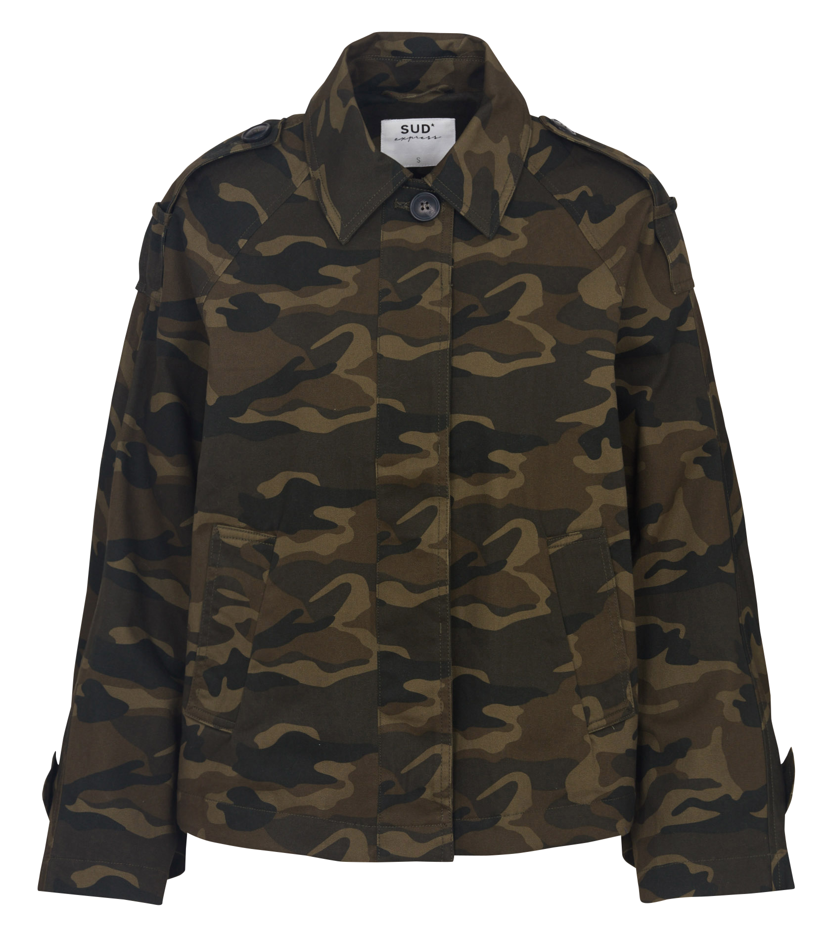 Trench court évasé à imprimé militaire SUD EXPRESS Kaki