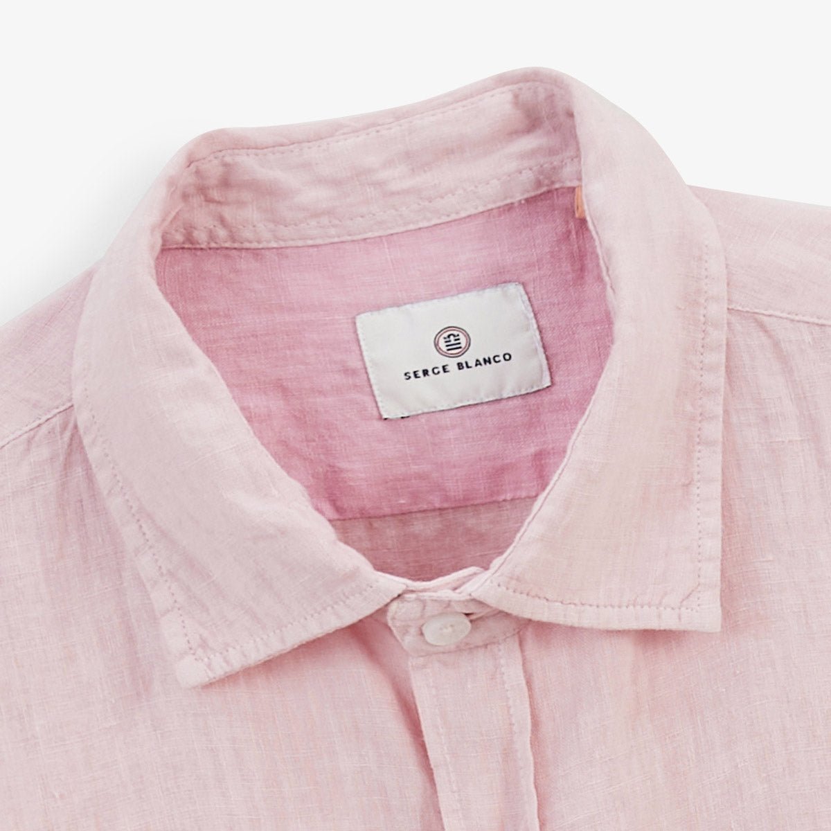 Solid long-sleeve linen shirt SERGE BLANCO Pink