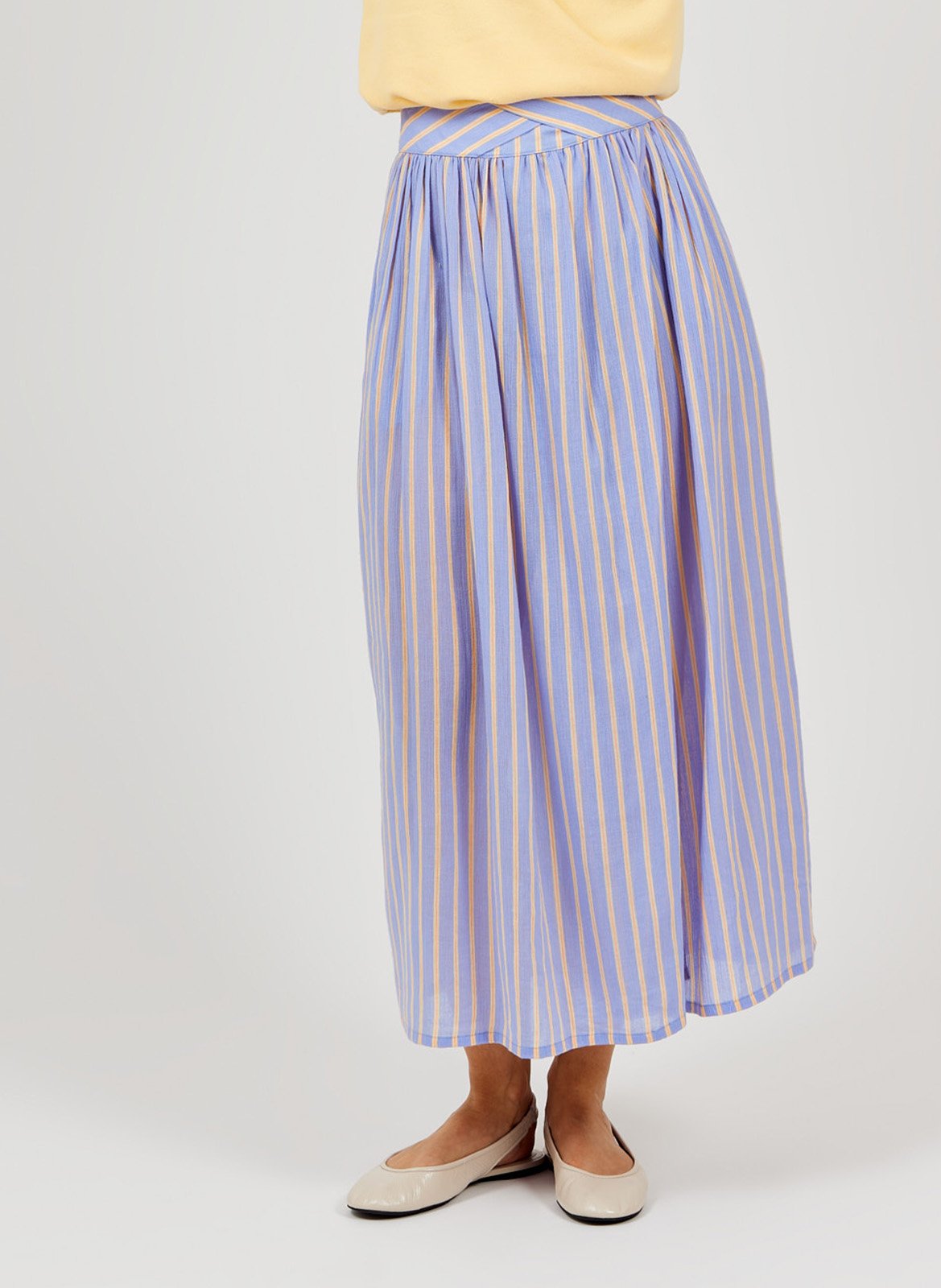 Organic cotton A-line midi skirt A.P Purple