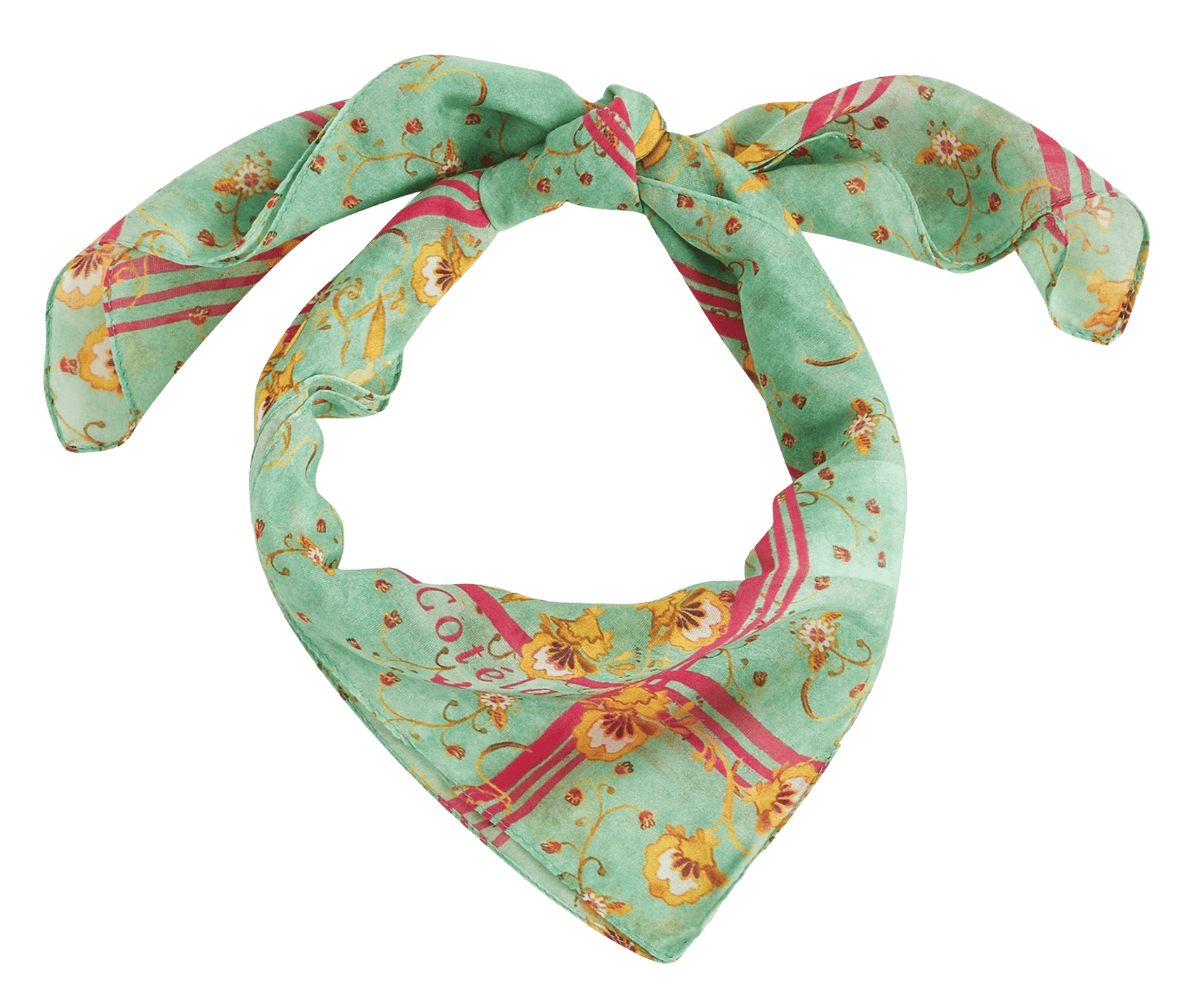 Printed cotton and silk floaty scarf COTELAC Green