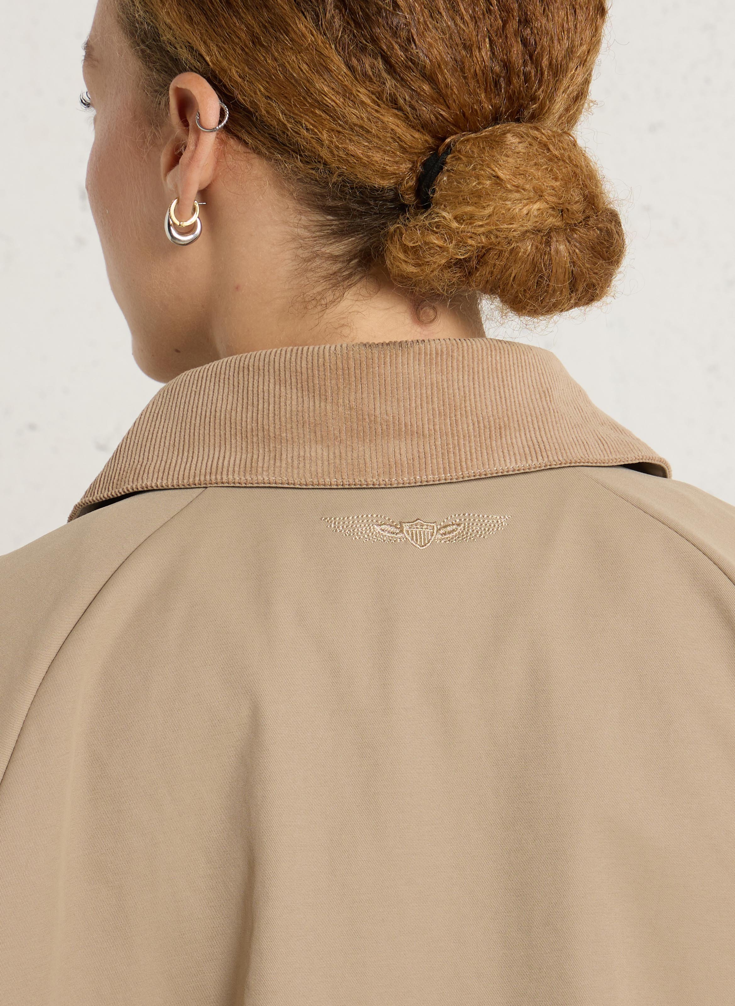 Straight cotton jacket with classic collar BOMBERS ORIGINAL Beige