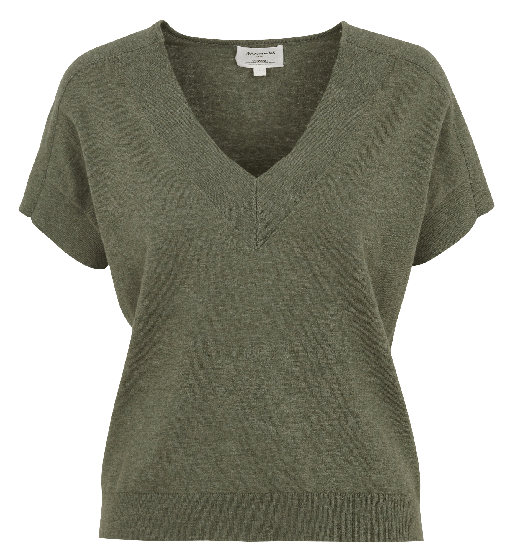 Oversized cotton V-neck top MAISON 123