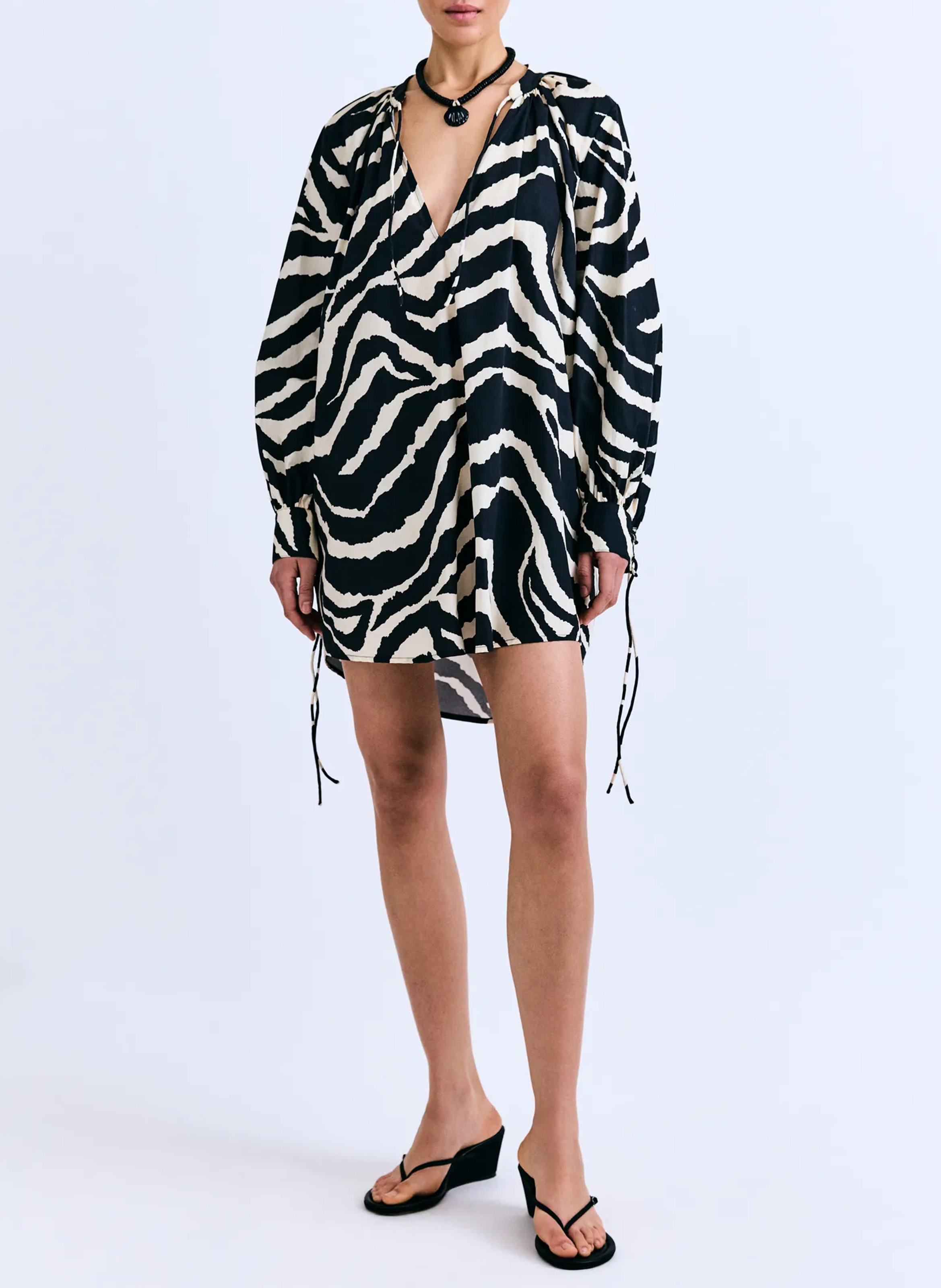 Robe courte à imprimé zèbre LOVE STORIES Noir