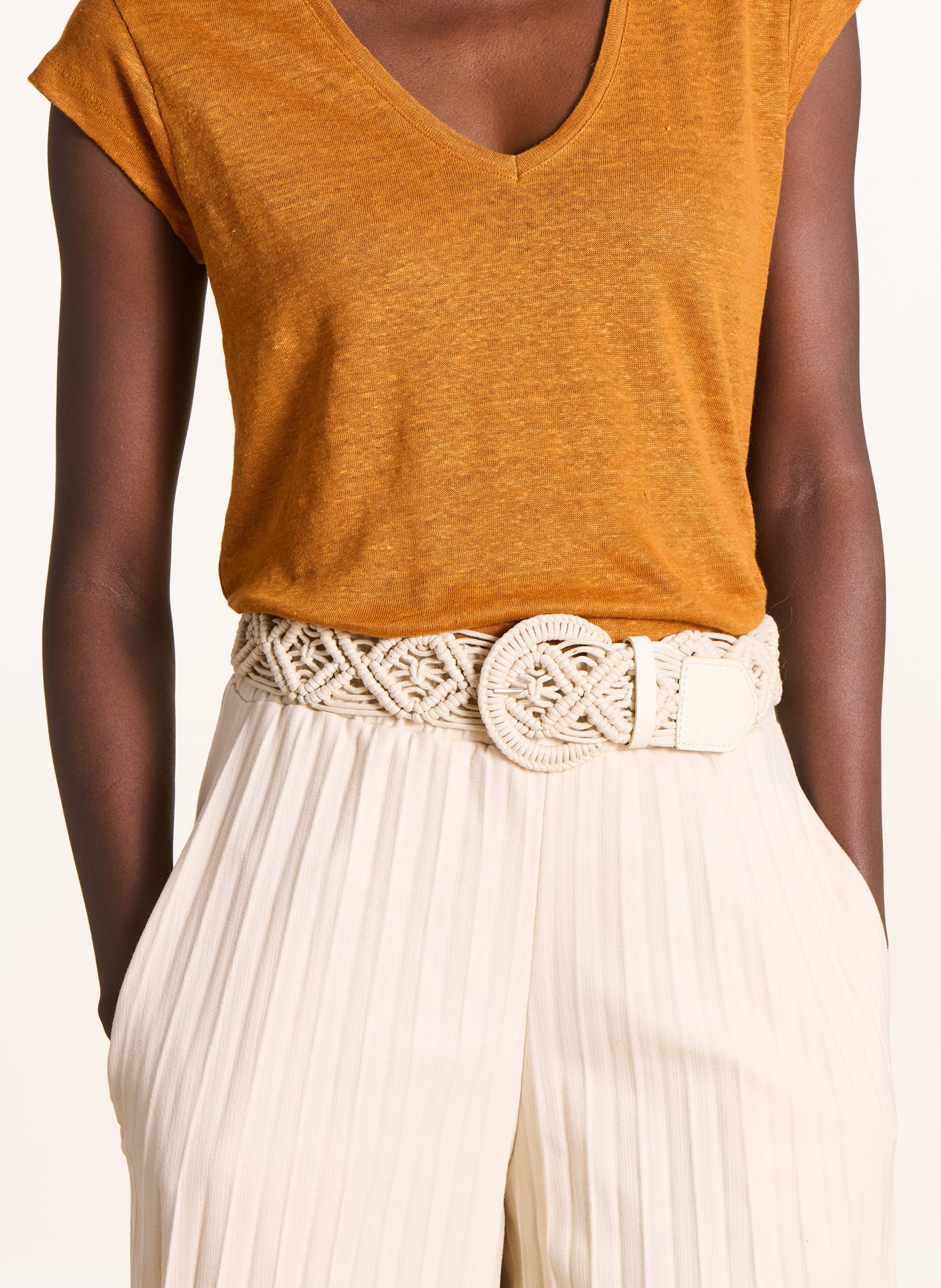 Ceinture en macramé  LA FEE MARABOUTEE Blanc