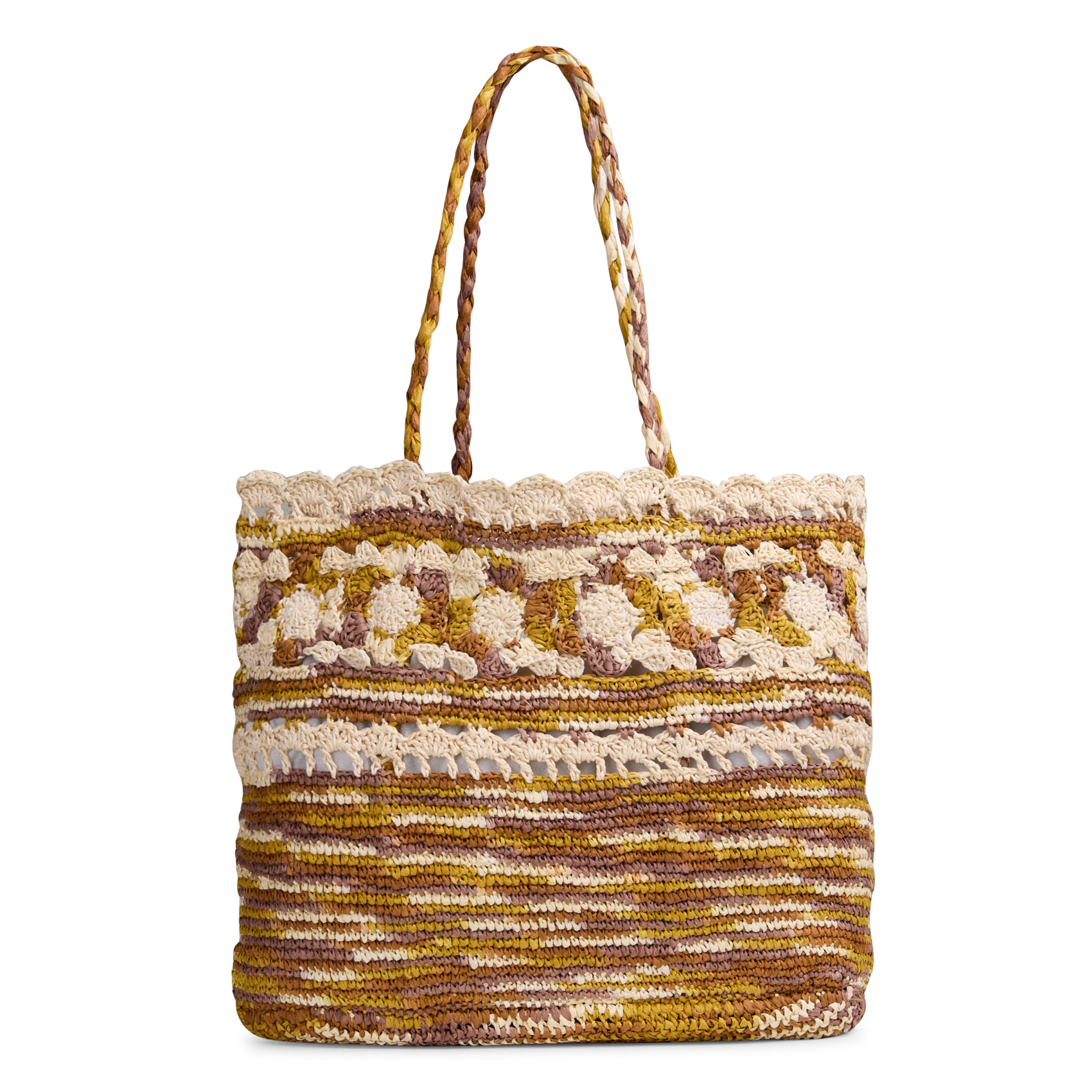 Große Tasche aus Raffiabast PETITE MENDIGOTE Mehrfarbig