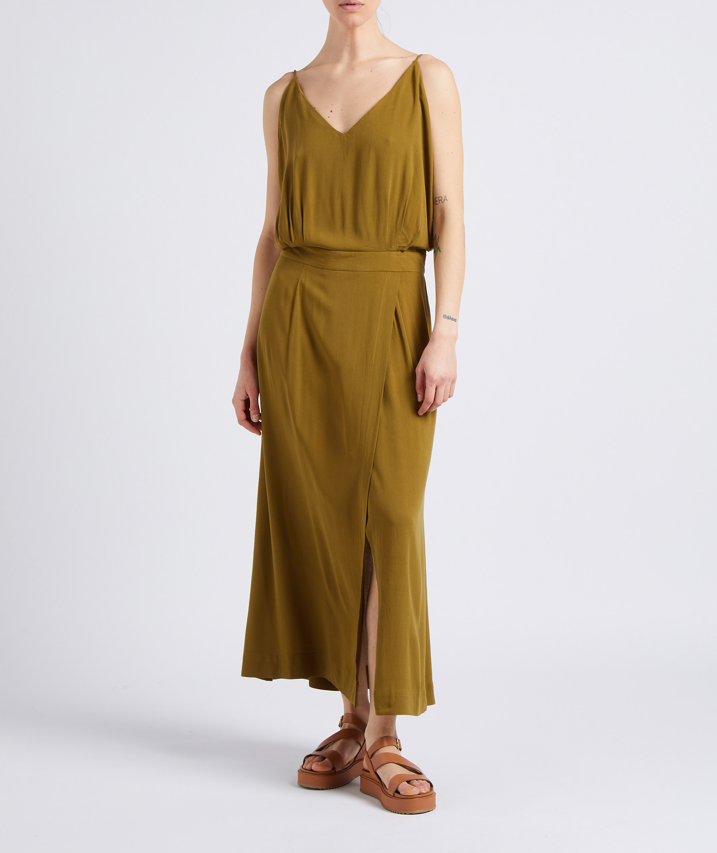 Robe longue fluide col V KARMA KOMA Jaune