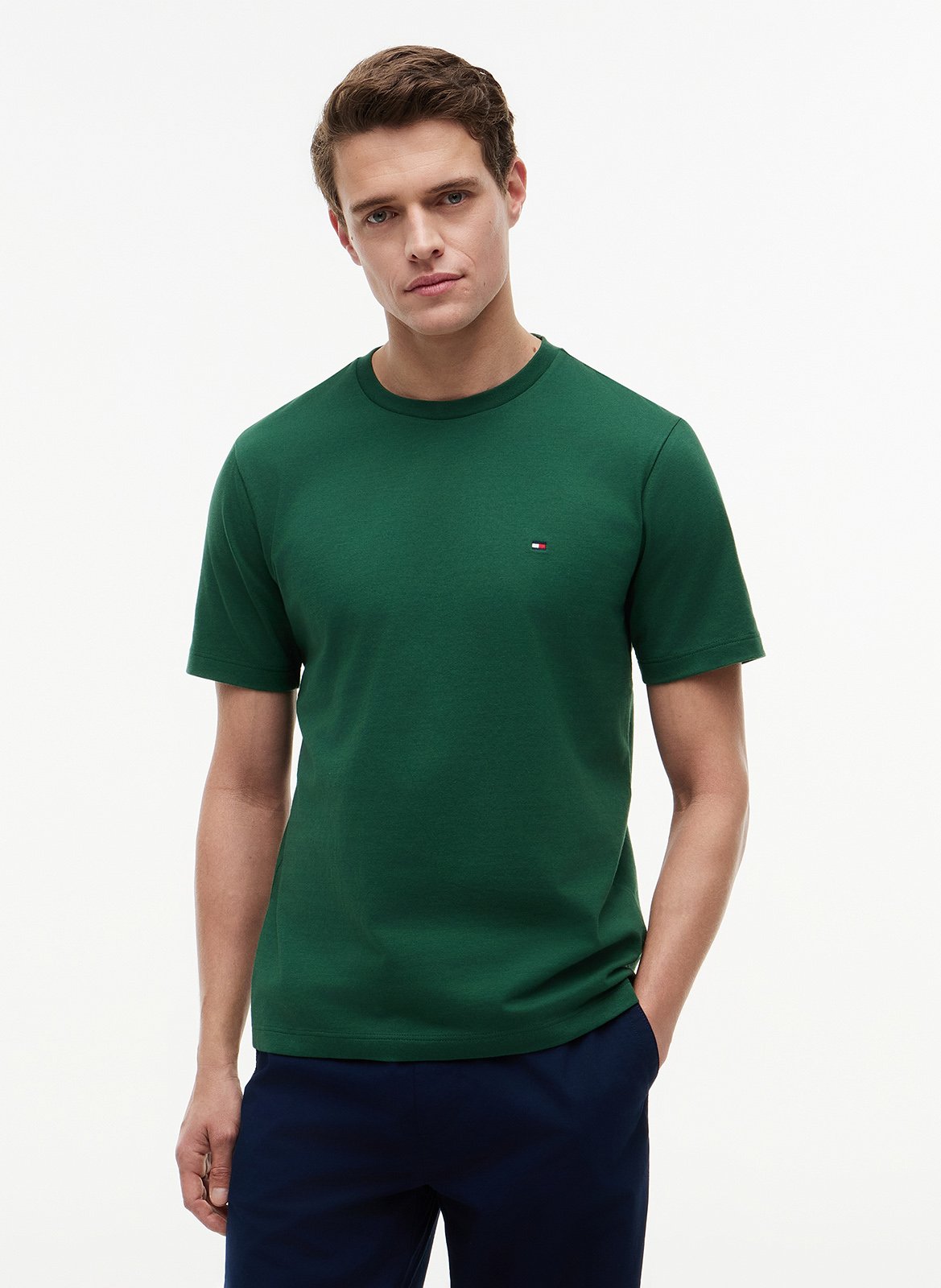 Katoenen T-shirt met ronde hals  Street green