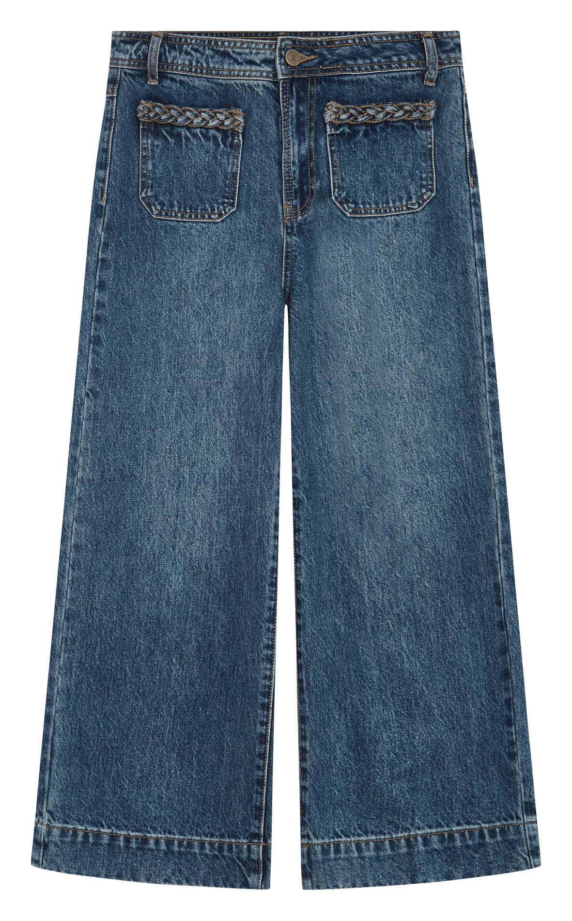 Katoenen, cropped jeans GRACE ET MILA Blauw
