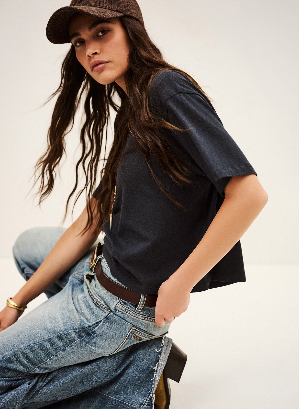 Bedrucktes T-Shirt BA&SH Blau