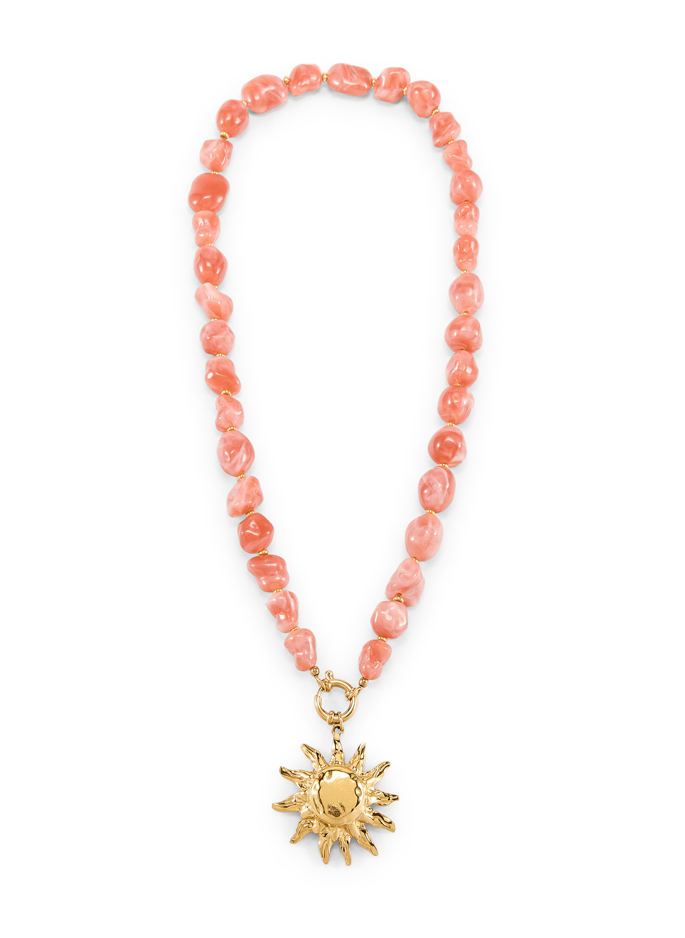 Pearl necklace with sun pendant AU PRINTEMPS PARIS Pink
