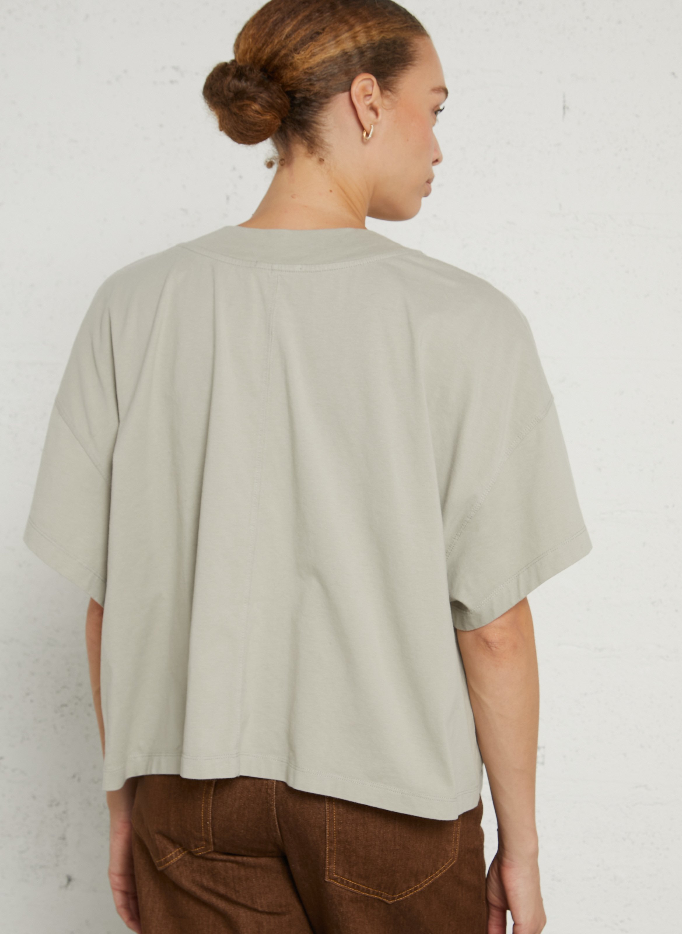 Oversize round-neck cotton T-shirt AMERICAN VINTAGE Grey
