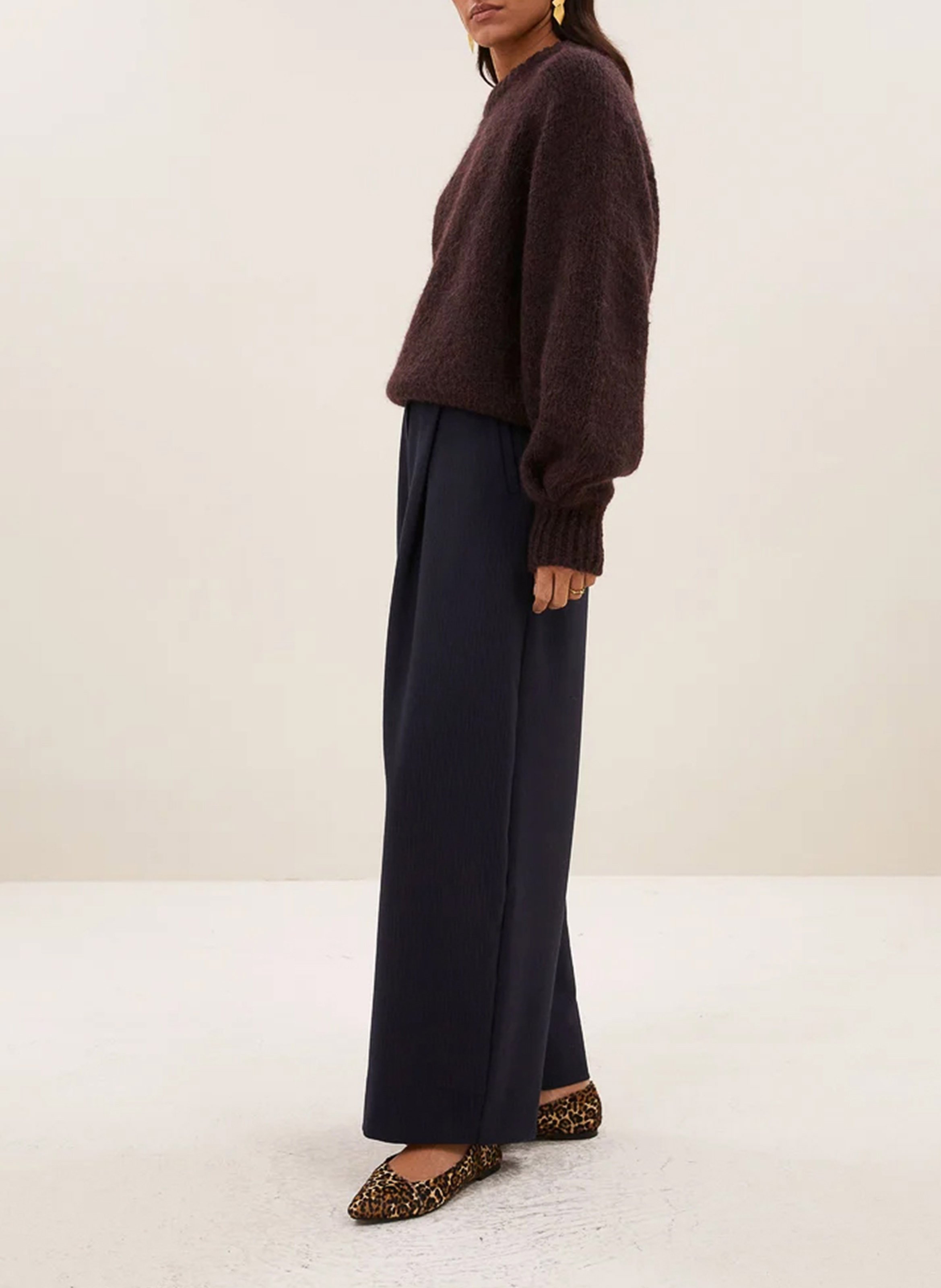 Oversized wool-blend sweater BY BAR Brown