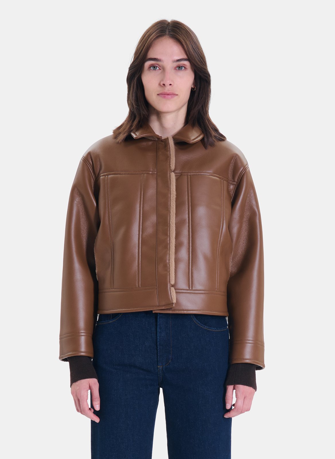 Short reversible oversized jacket ZAPA Brown
