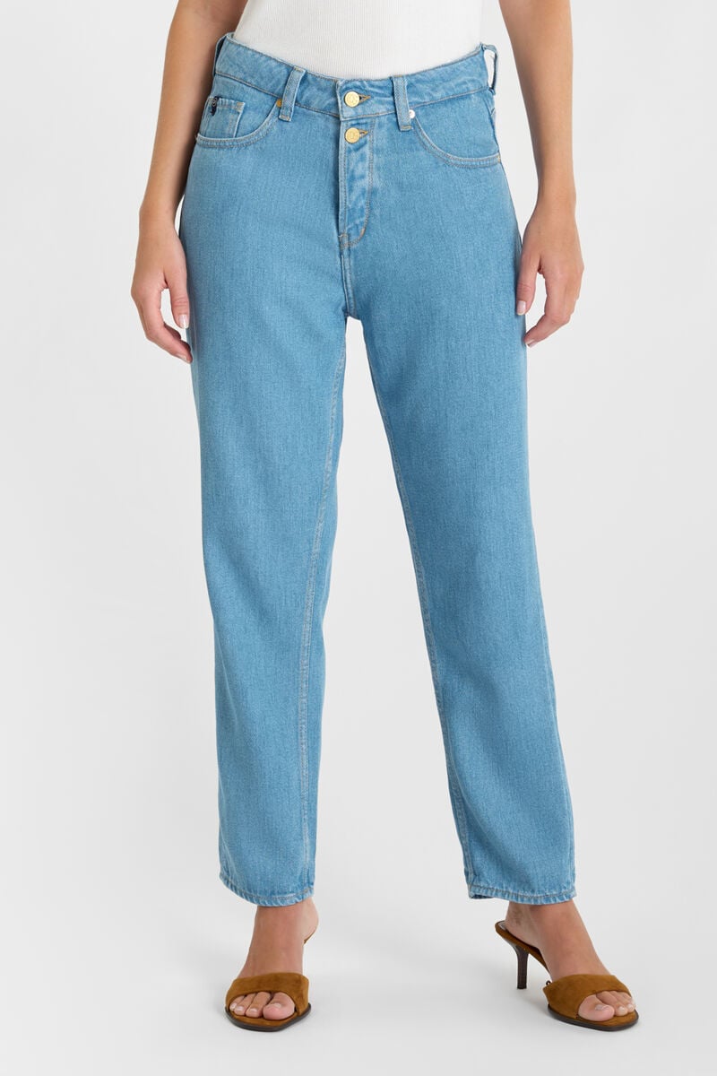 High-waisted loose-fit buttoned jeans LE TEMPS DES CERISES Blue