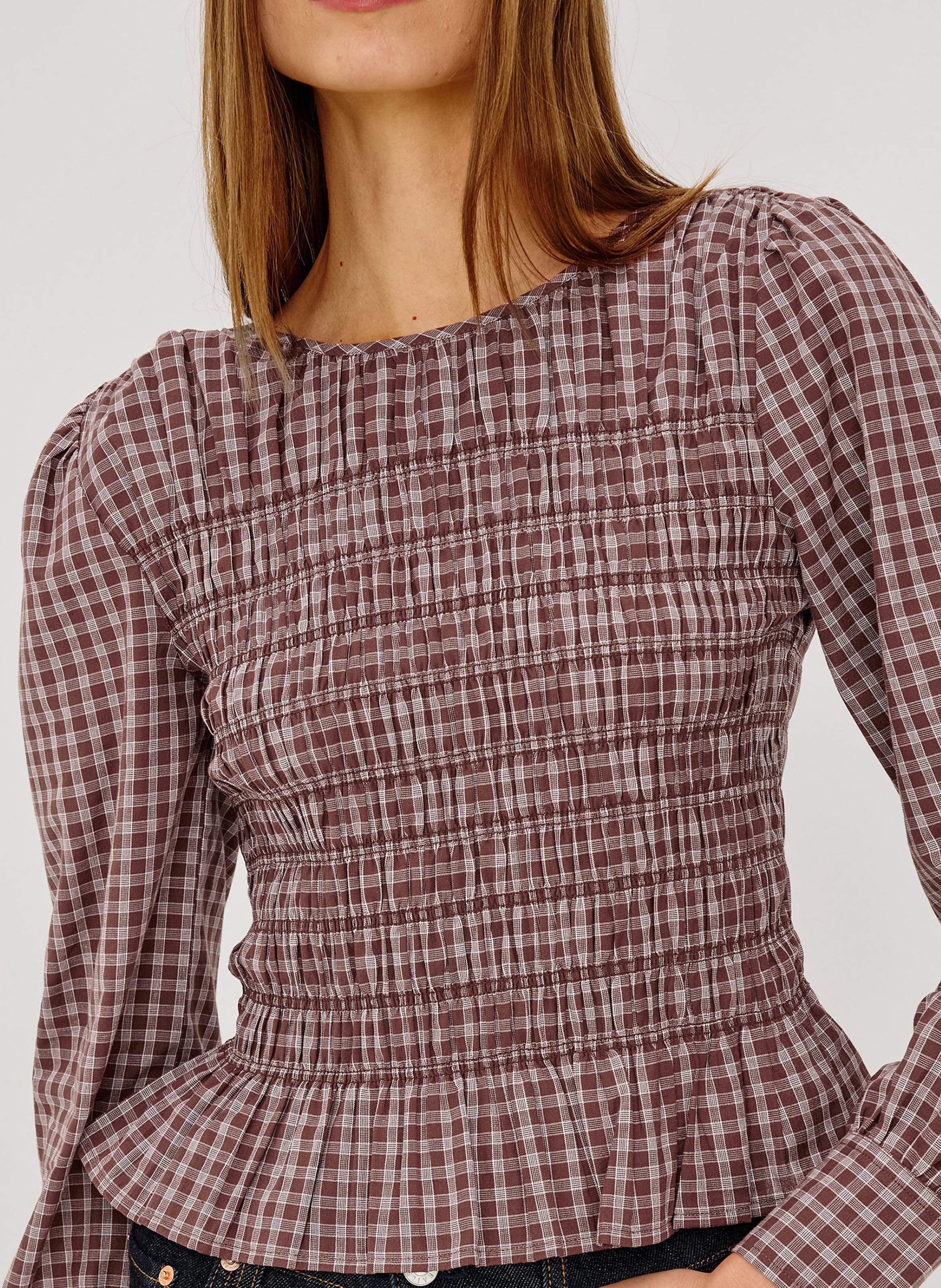 Top à smock en coton RAILS Rose