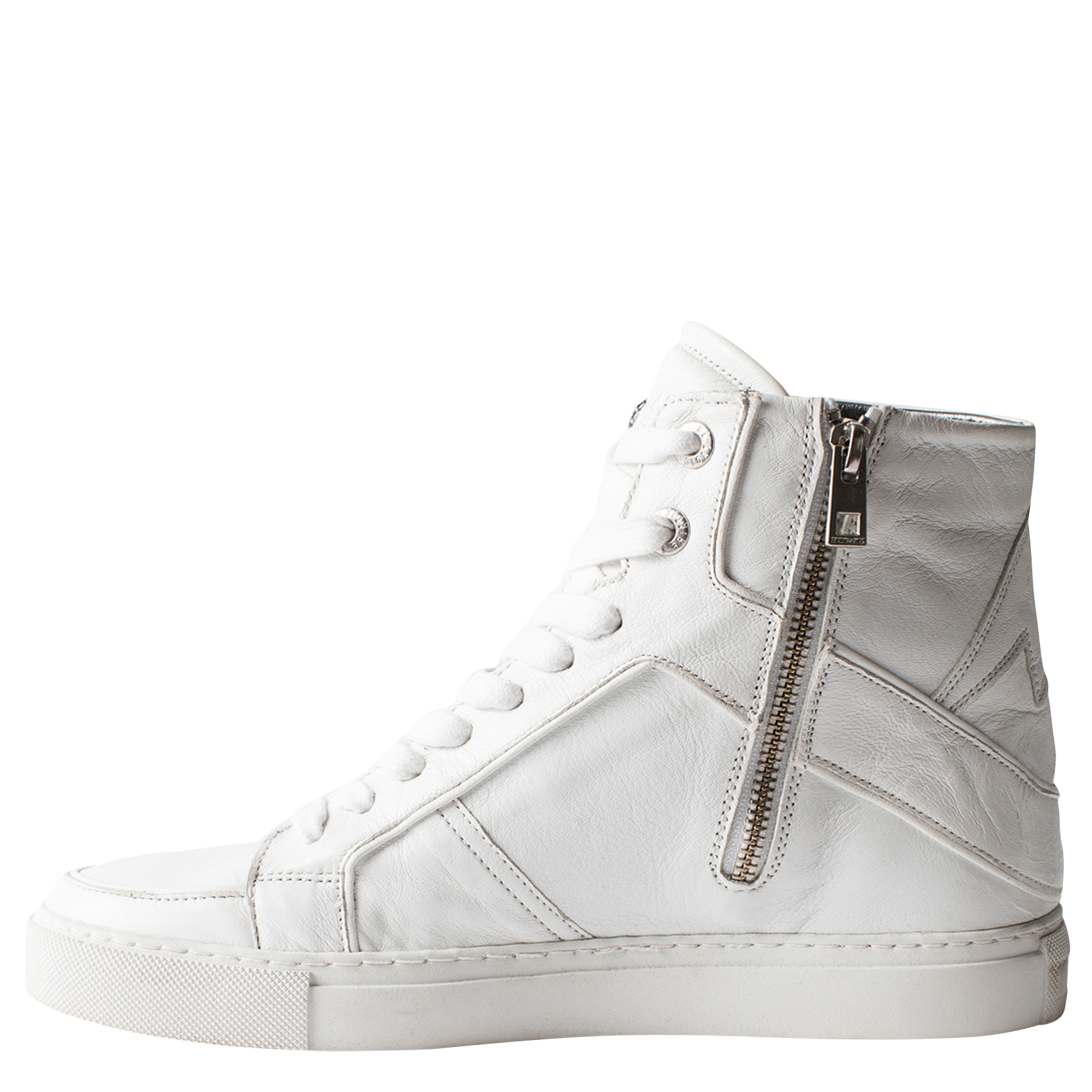 Baskets montantes en cuir ZADIG&VOLTAIRE Blanc