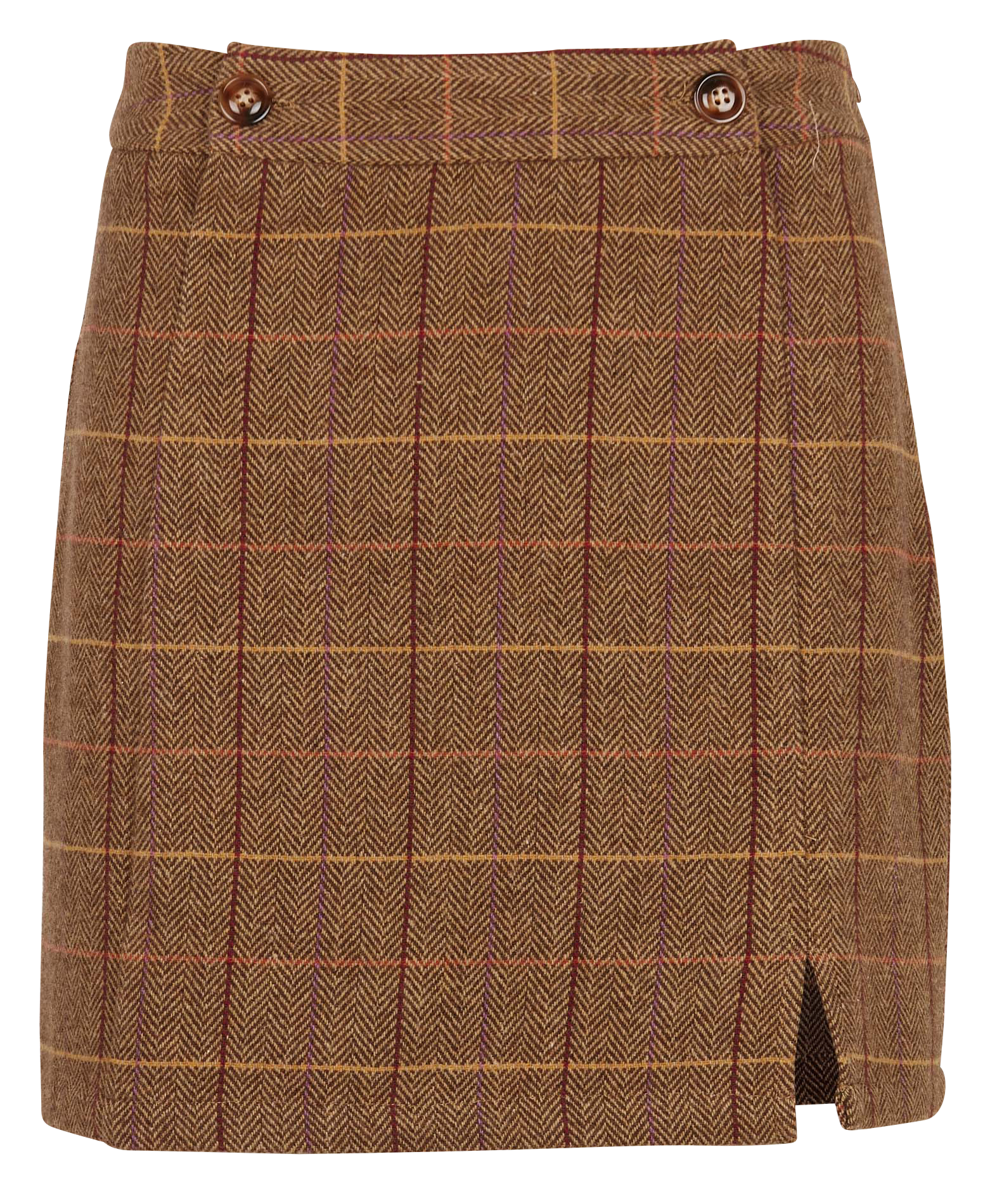 Jupe courte à carreaux LA PETITE ETOILE Marron