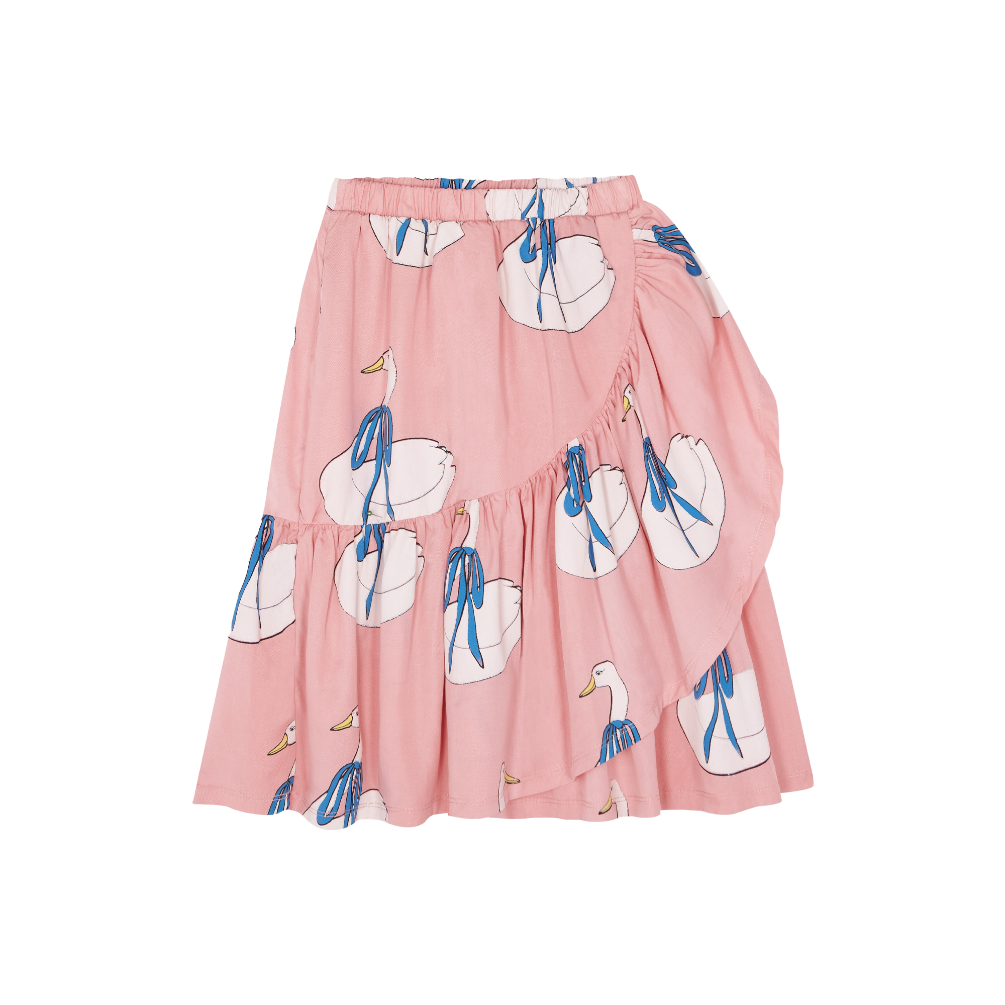 Jupe midi à volants imprimé signes THE CAMPAMENTO Rose