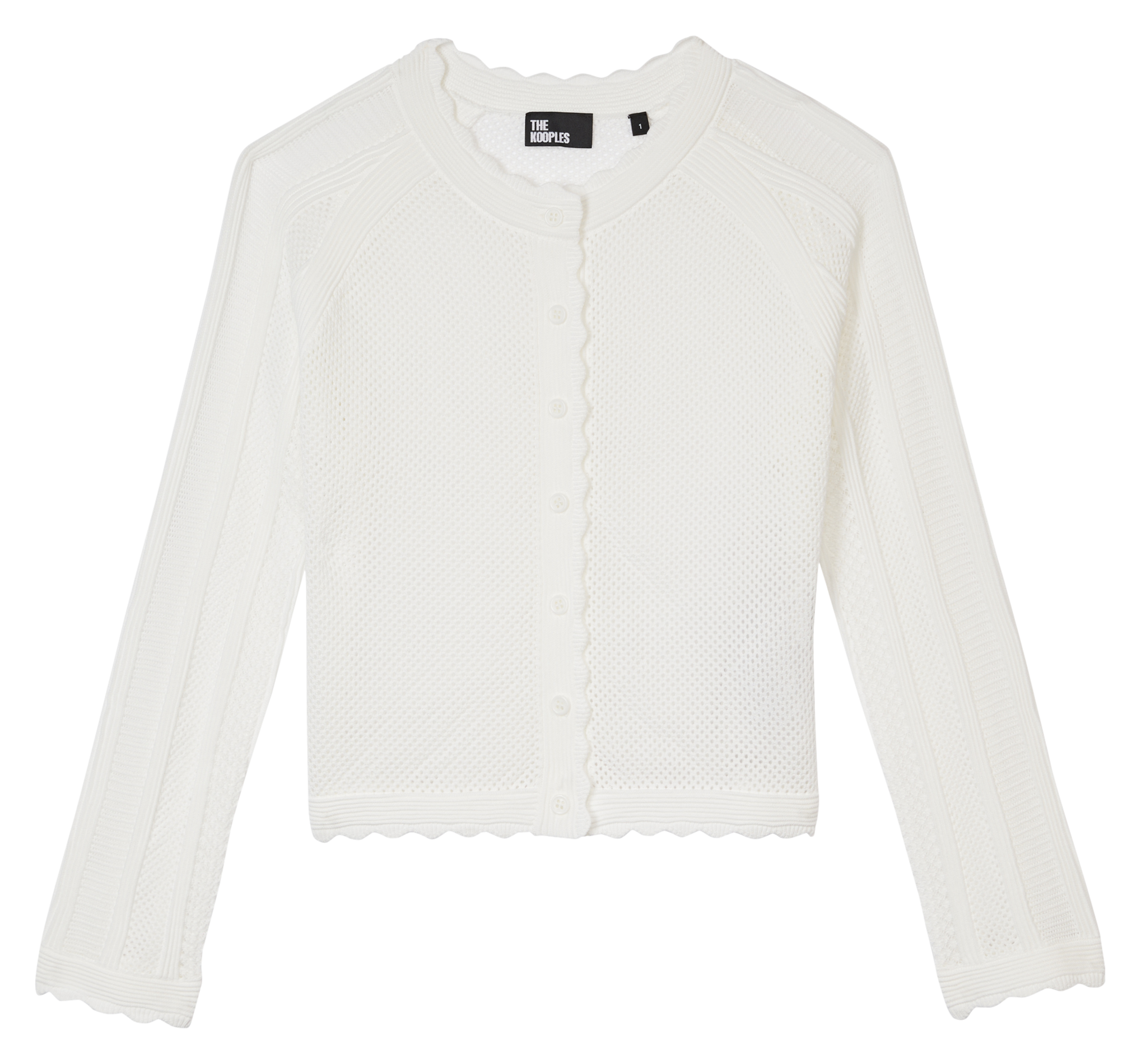 Round-neck openwork-knit cardigan THE KOOPLES White