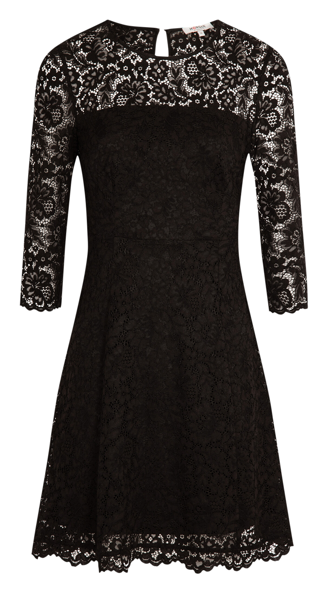 Robe courte en dentelle  MORGAN Noir