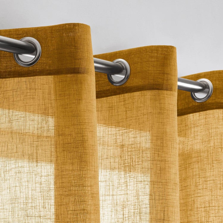 MILOS - Net curtain with eyelets MADURA Yellow