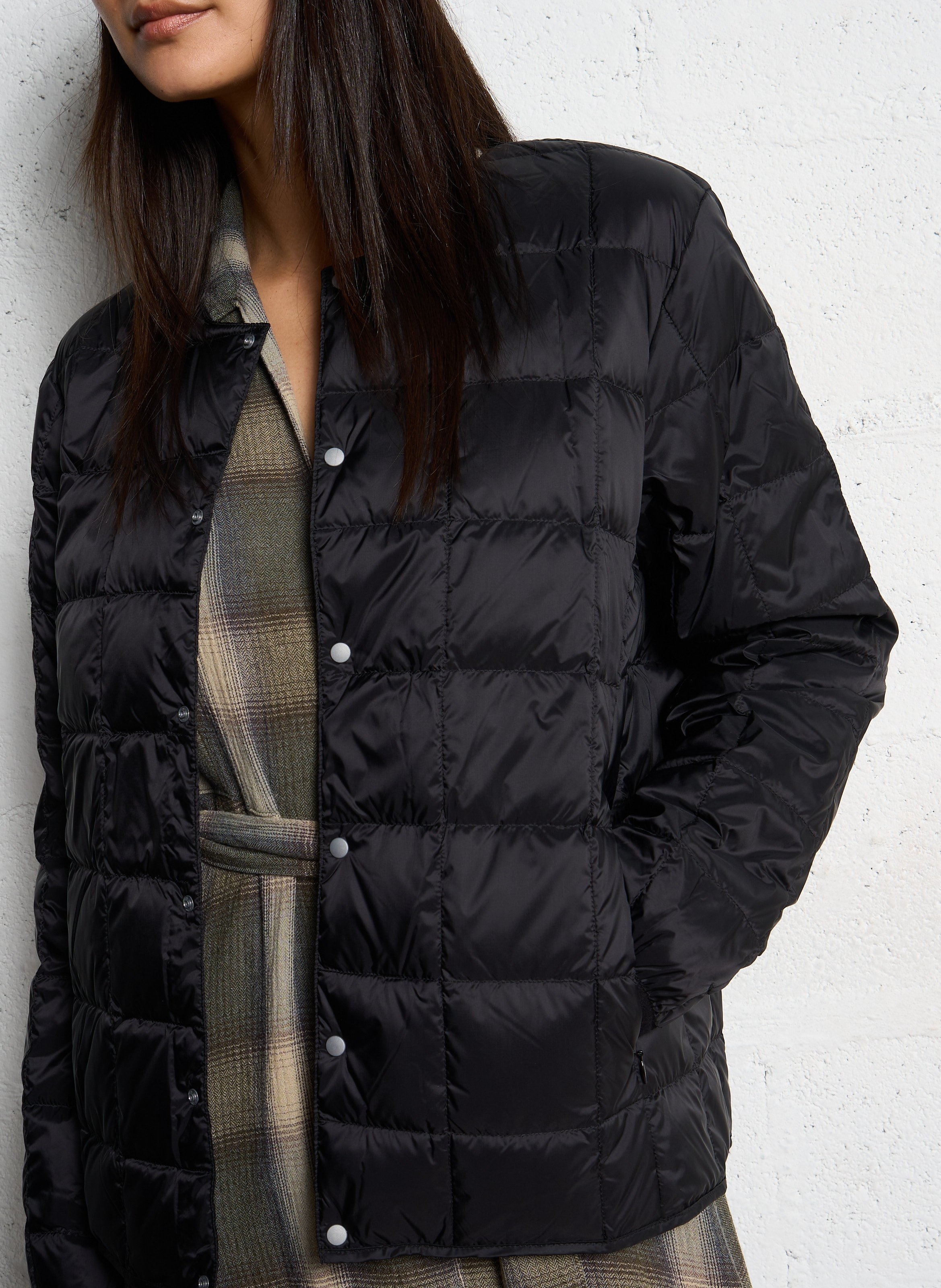 Veste col rond matelassée TAION Noir