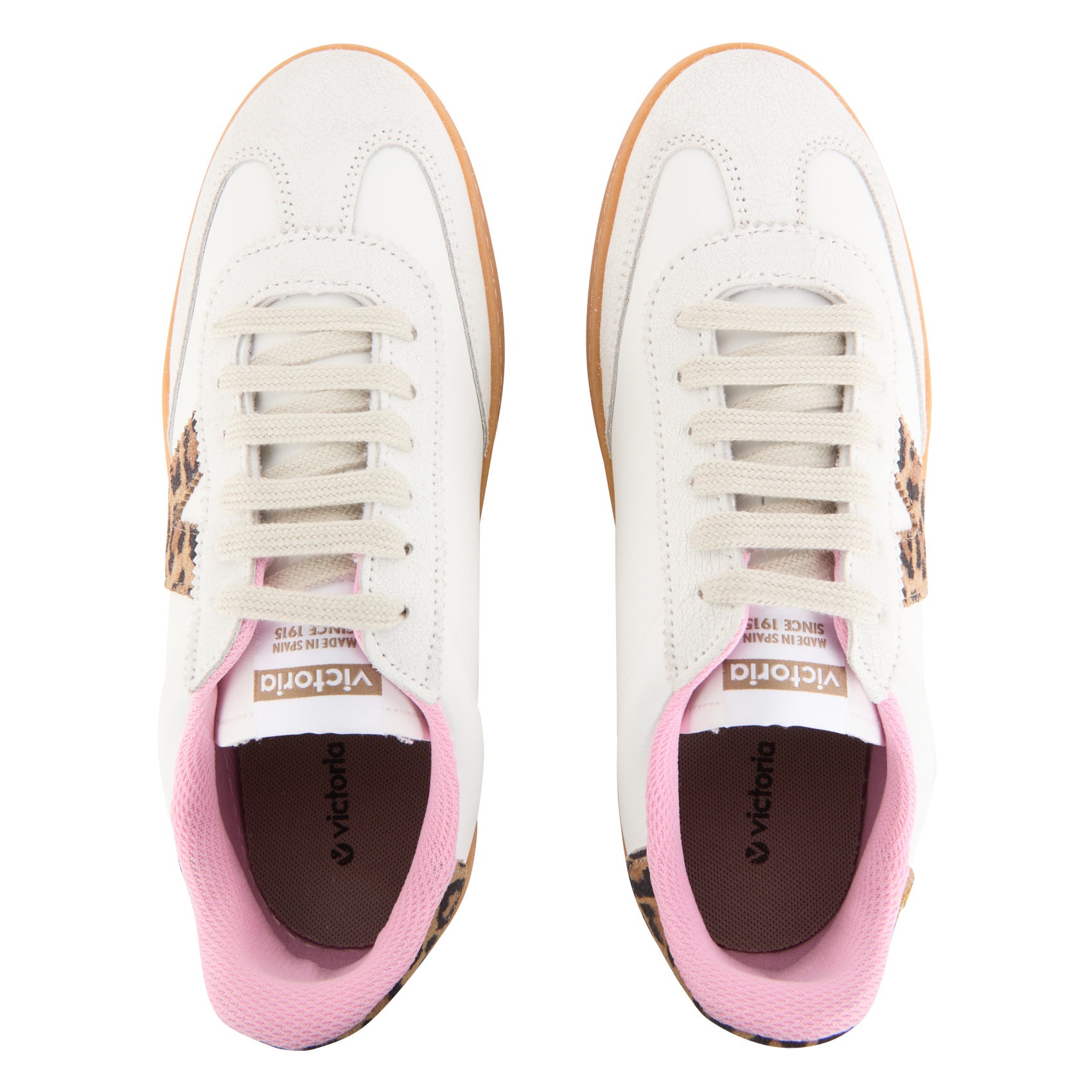 Baskets basses léopard VICTORIA Blanc