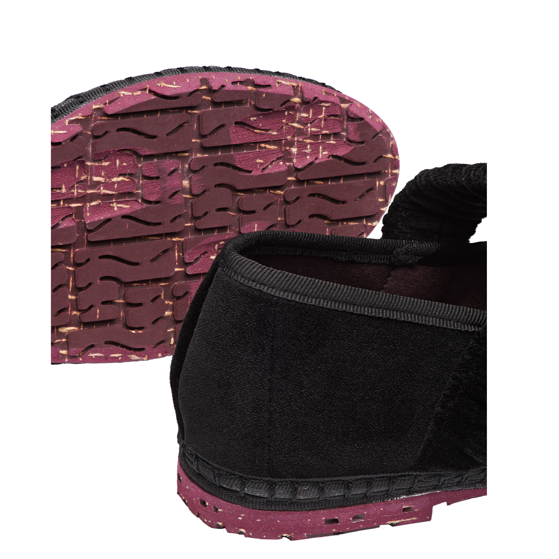 Cotton velvet strap ballerina flats FLABELUS Black