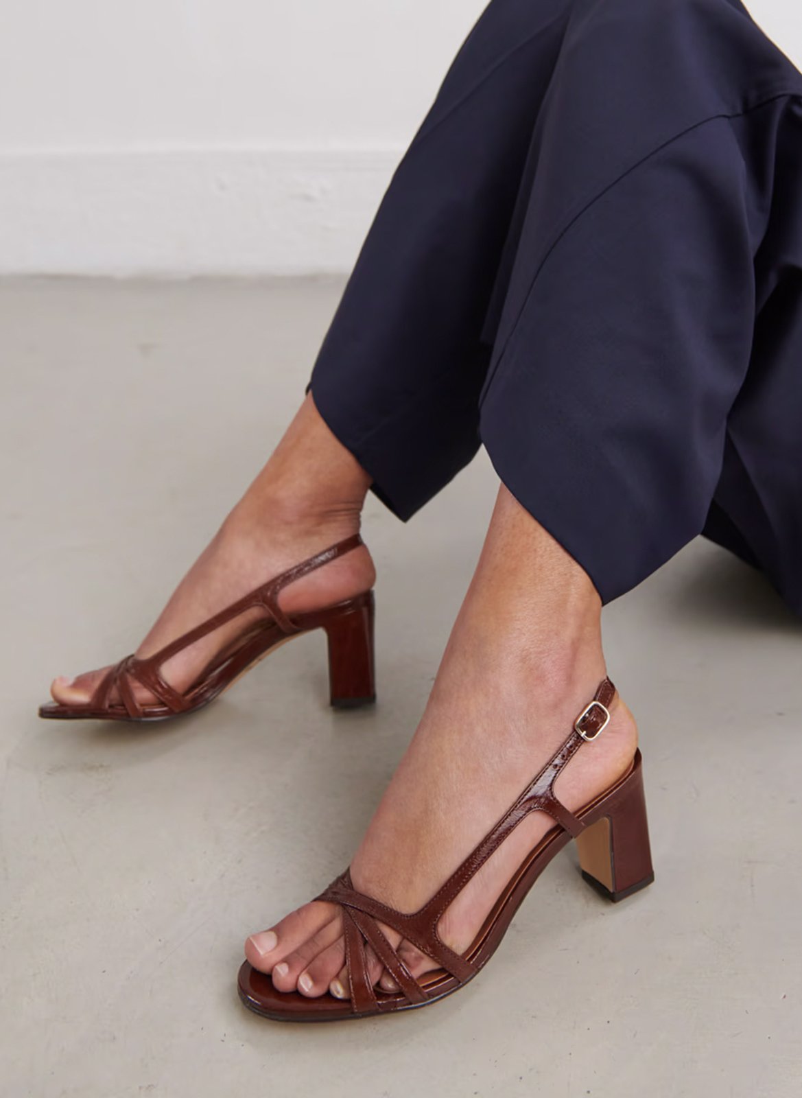 Sandales haute en cuir JONAK Marron