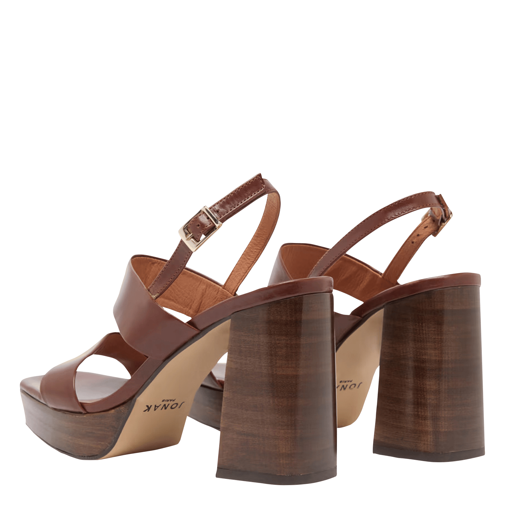 Halfhoge, leren sandalen JONAK Bruin