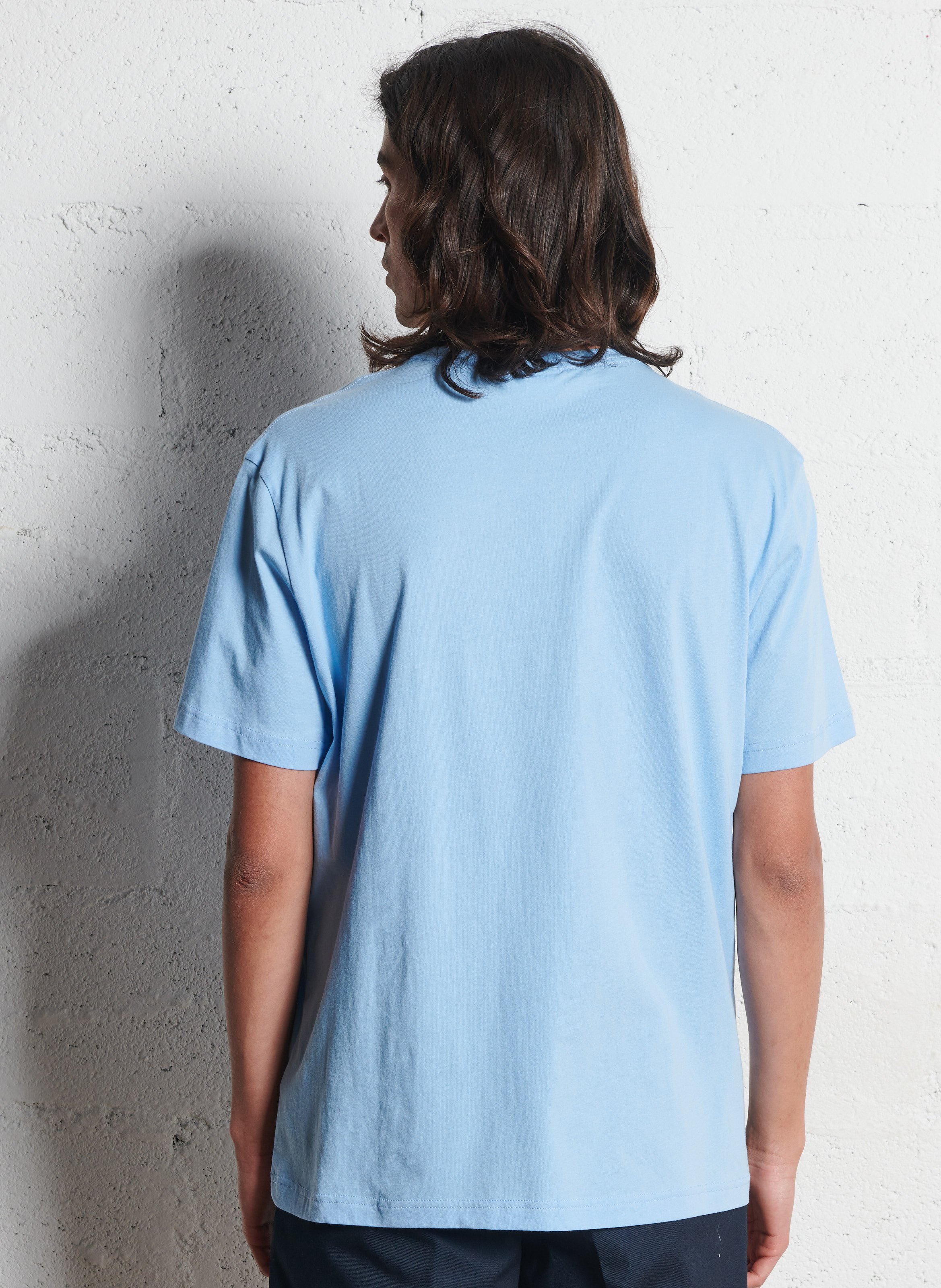 Straight cotton round-neck T-shirt GANT Blue