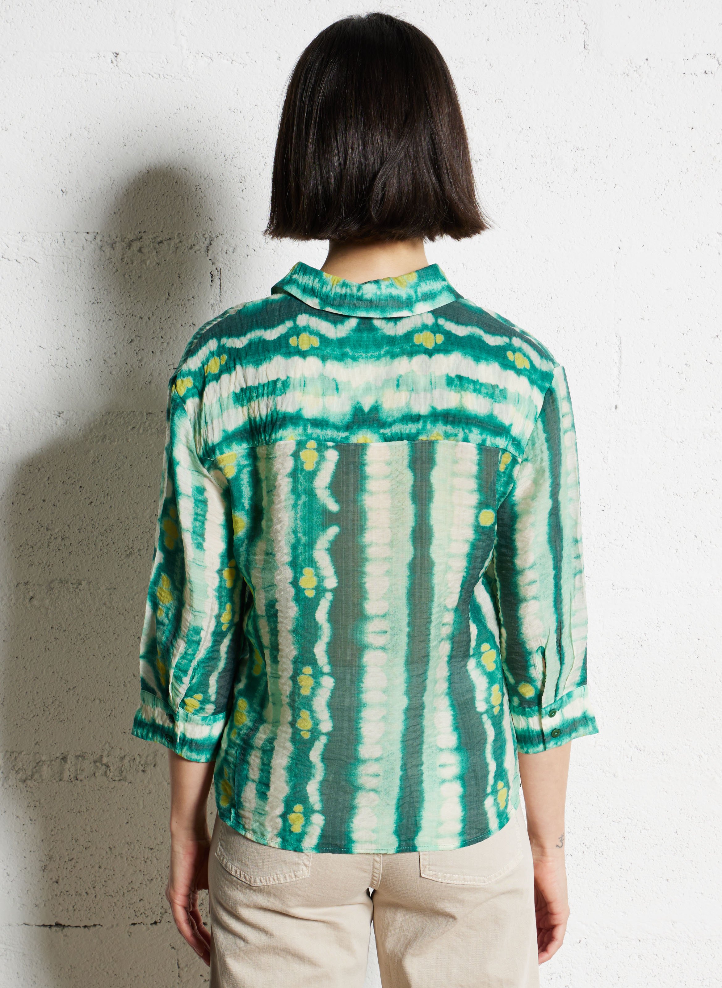 Gerade geschnittene Bluse aus bedruckter Viskose VILA Grun