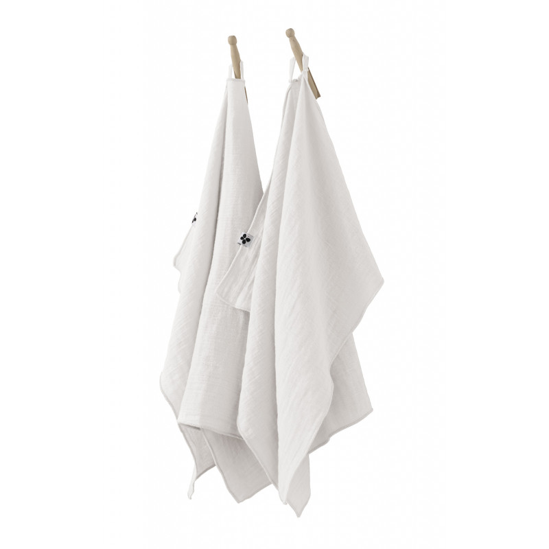Set of 2 cotton muslin hand towels L'EFFET PAPILLON
