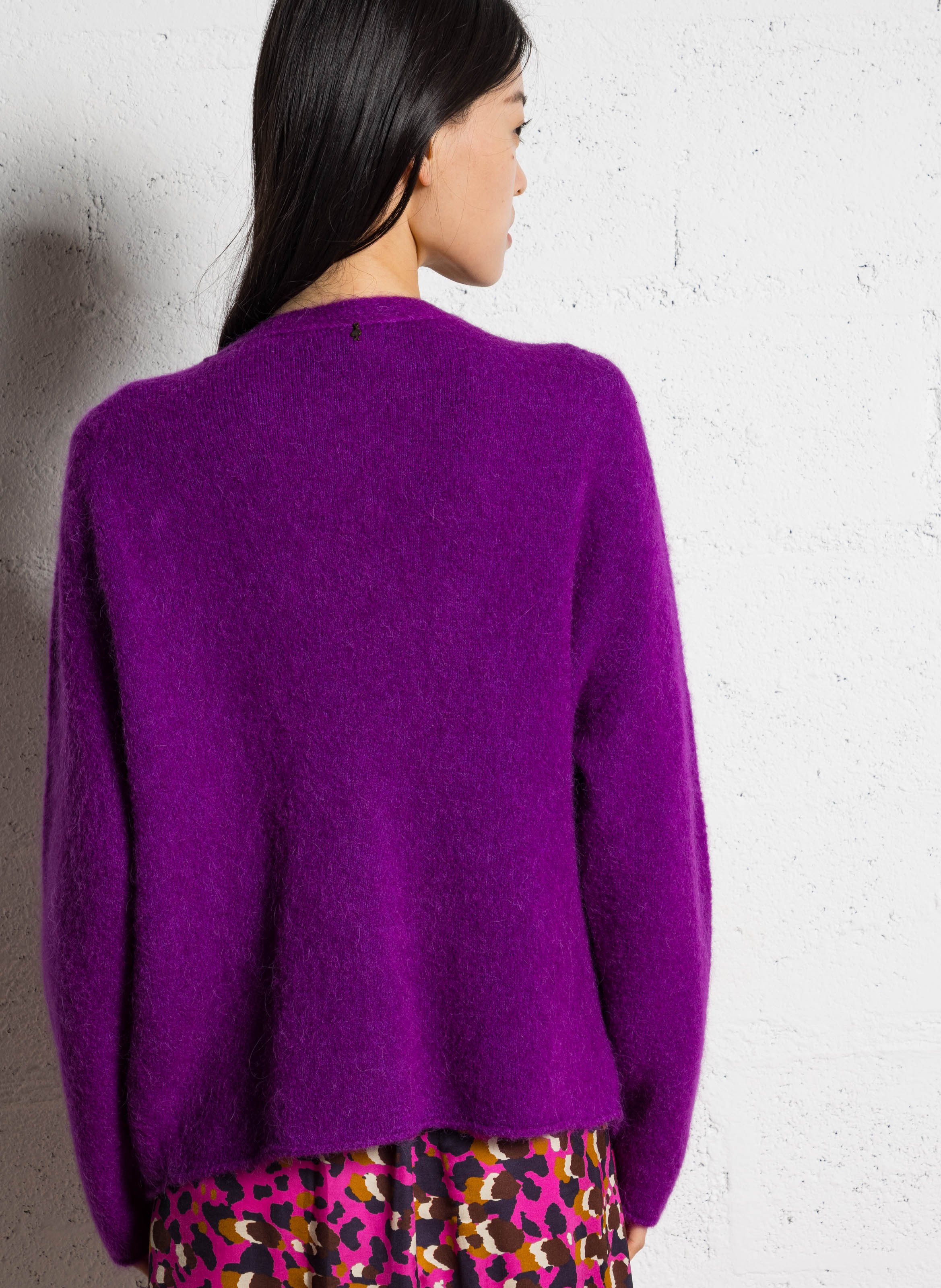 Oversized alpaca blend vest ONE STEP Purple