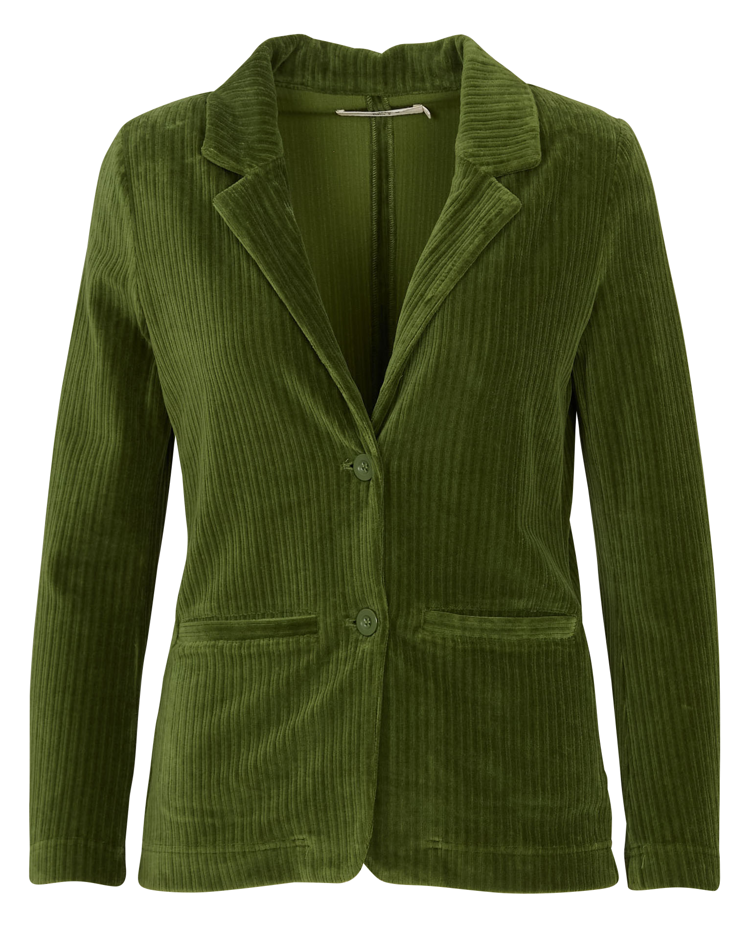 Veste droite col tailleur en velours côtelé NICE THINGS Kaki