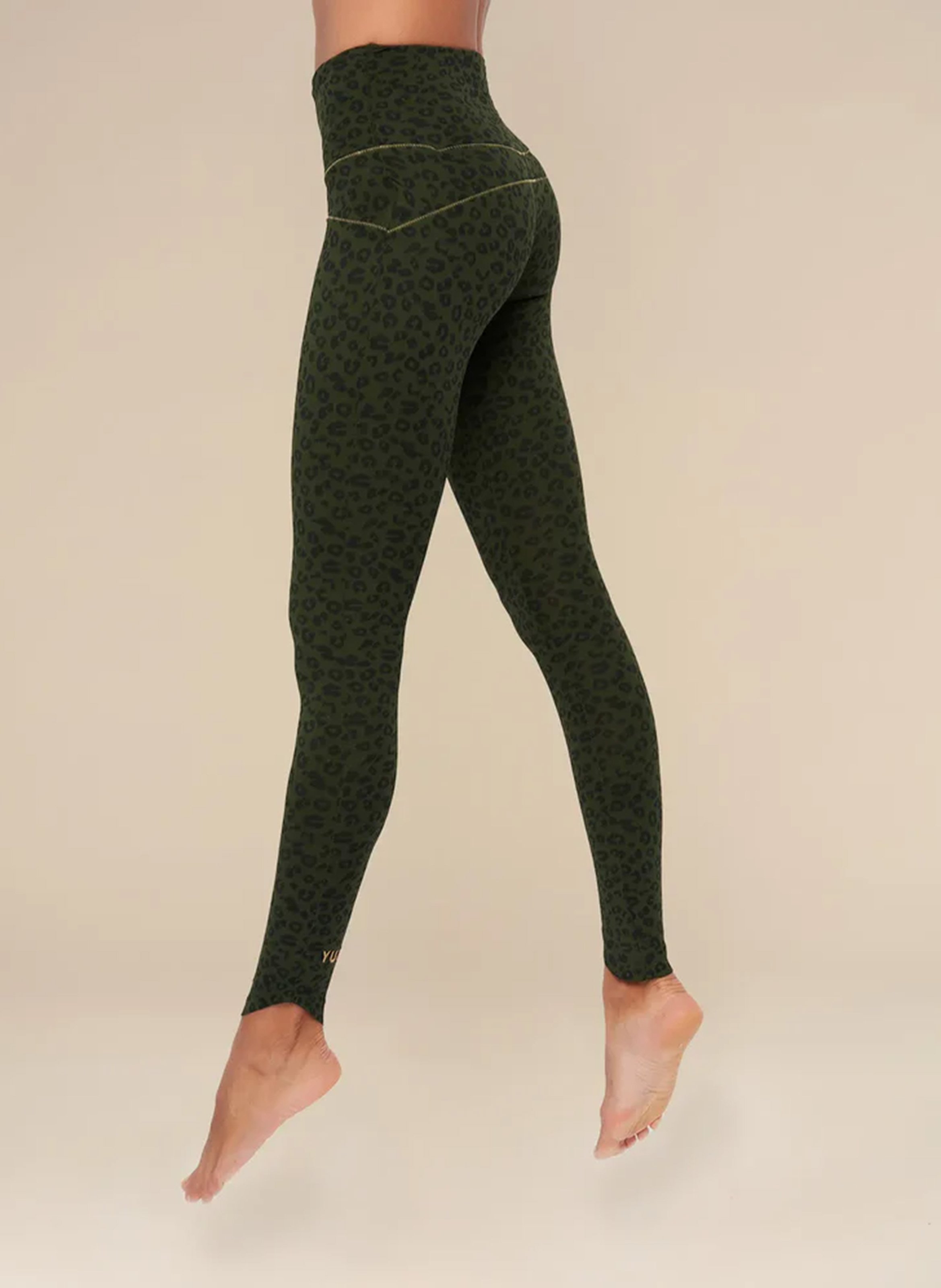 High-waisted leopard print yoga leggings YUJ YOGA PARIS Khaki