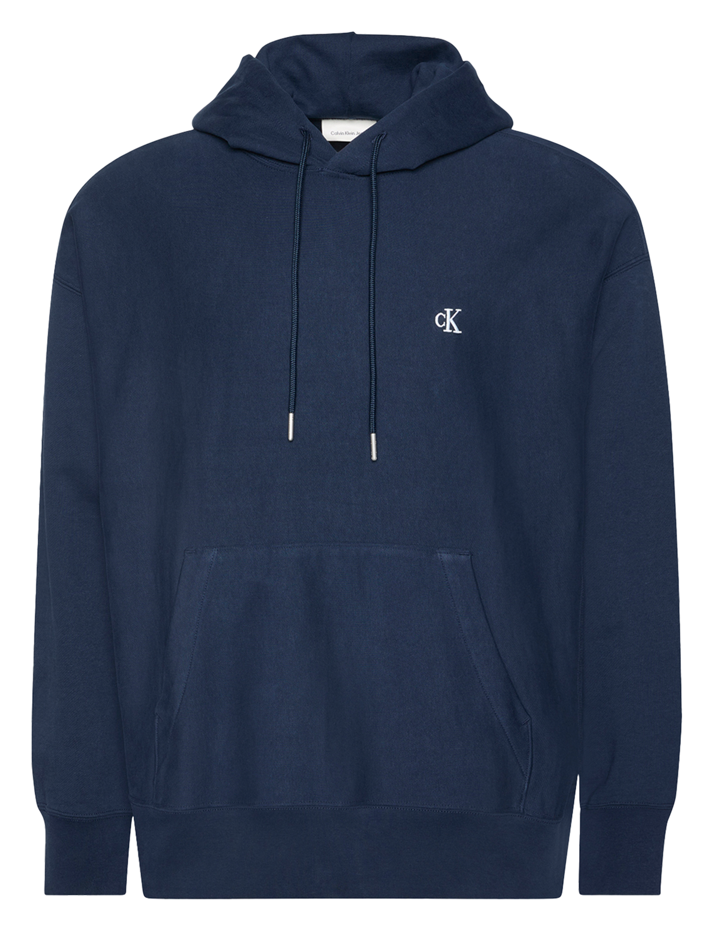 Sweat à capuche uni en coton mélangé CALVIN KLEIN Bleu