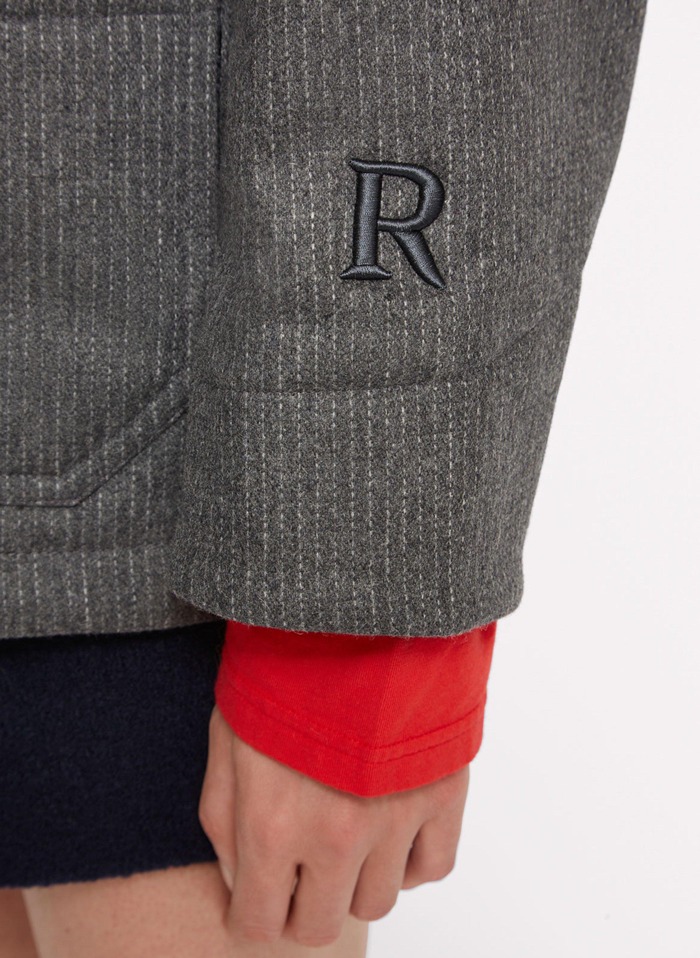 Veste oversize col classique en laine mélangée ROSEANNA Gris