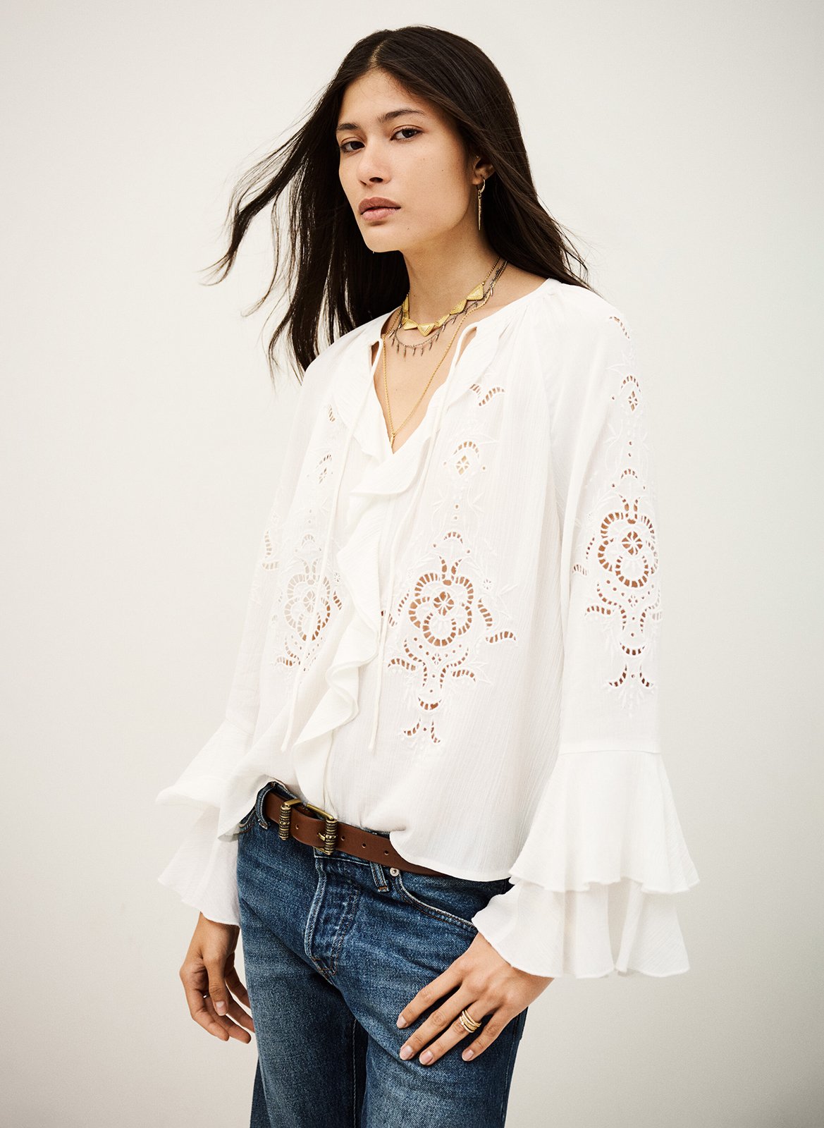 Oversized geborduurde blouse BA&SH