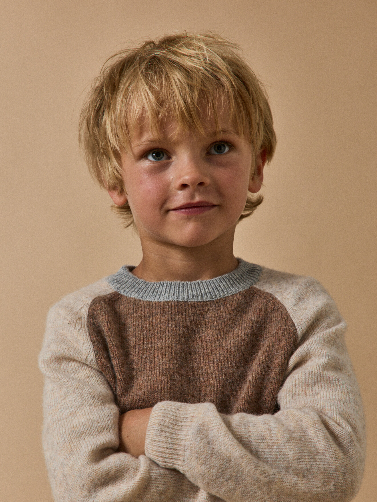 Wool colorblock sweater CYRILLUS Brown